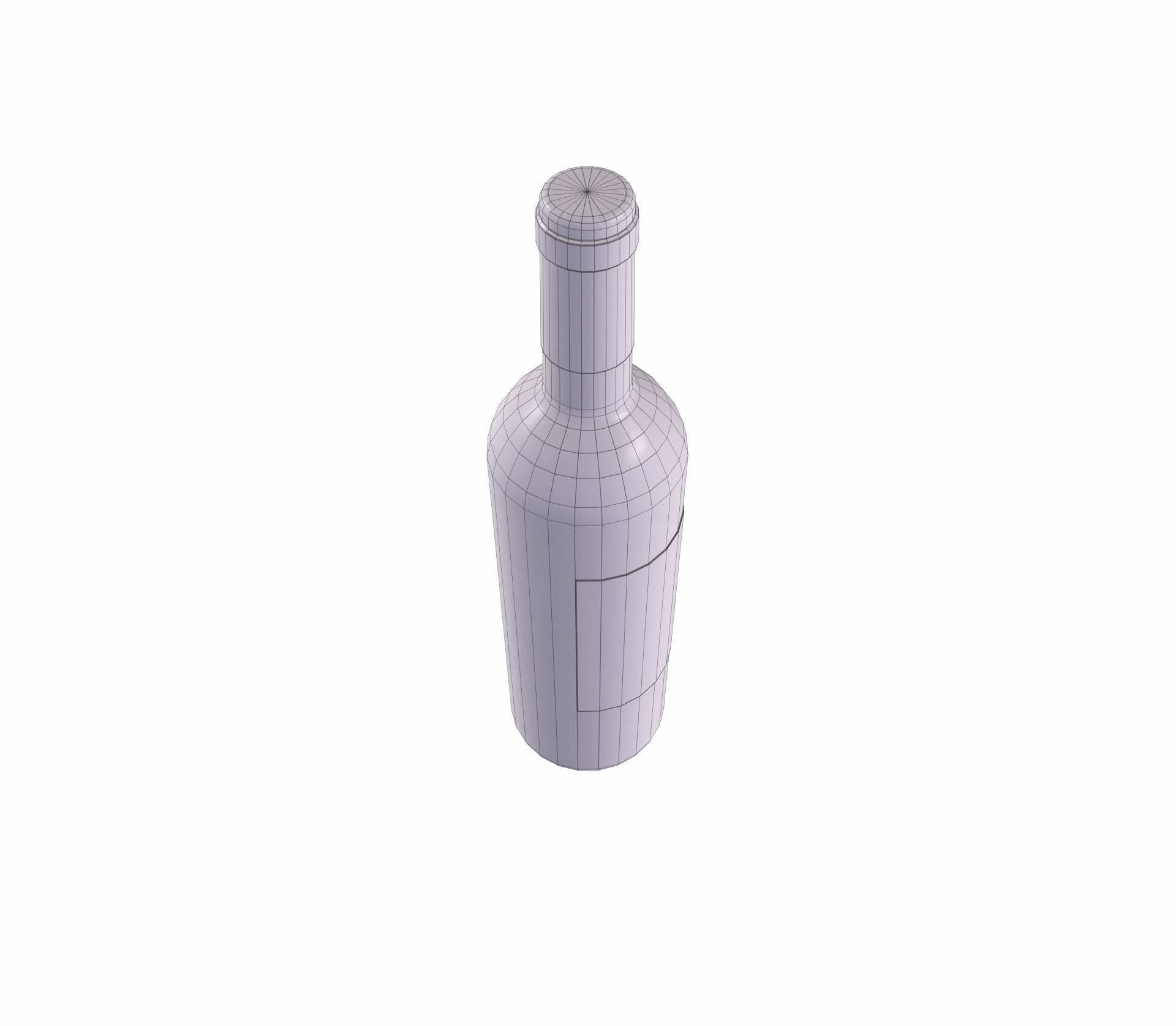 Red wine bottle 3D model_10