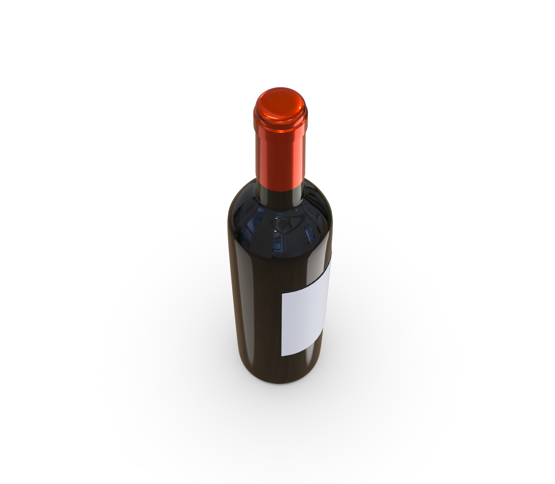 Red wine bottle 3D model_4