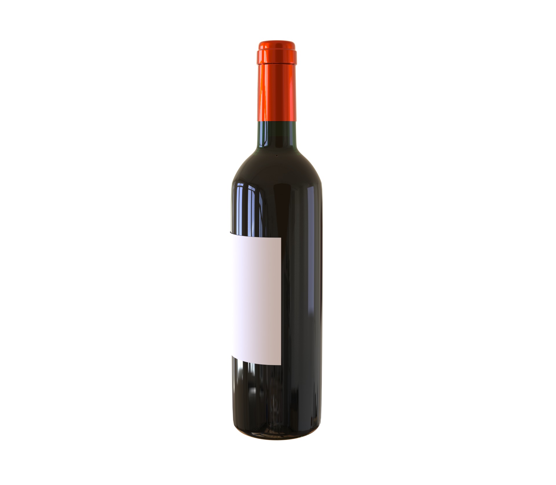 Red wine bottle 3D model_2