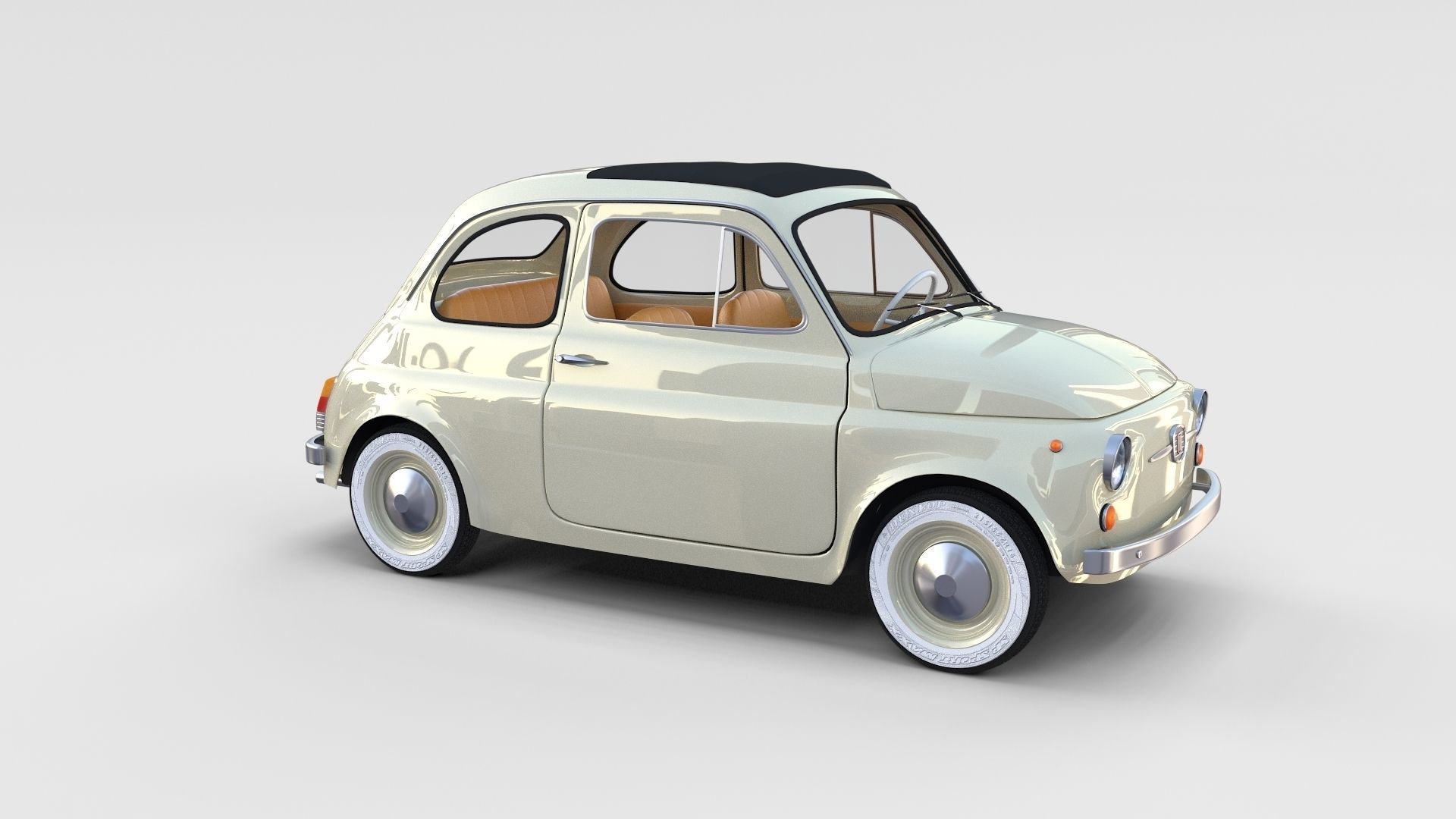 Fiat 500 with interior Pack 3D model_65