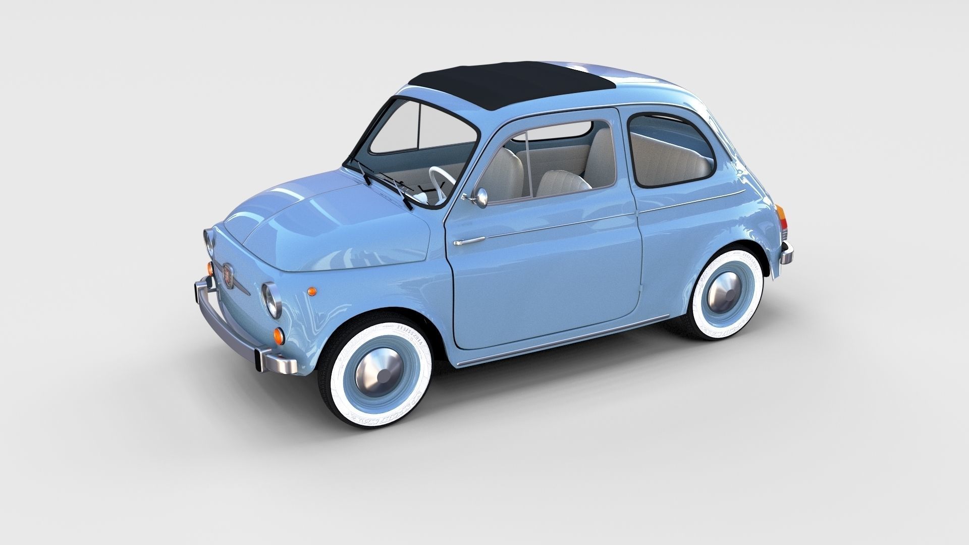 Fiat 500 with interior Pack 3D model_94