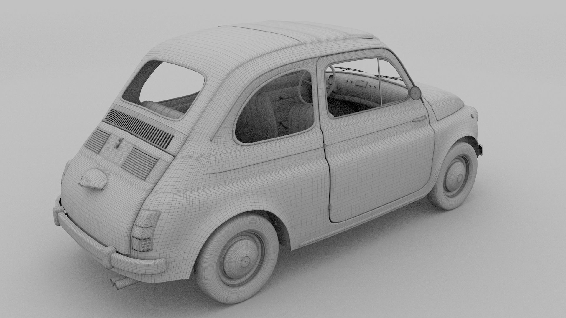 Fiat 500 with interior Pack 3D model_93