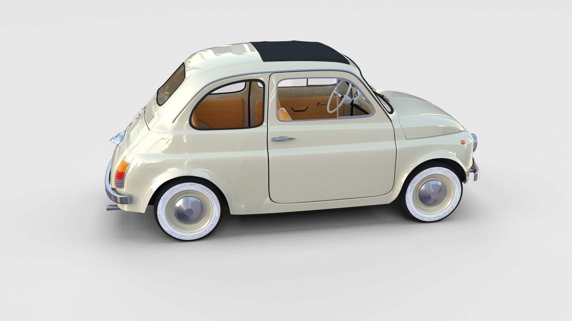 Fiat 500 with interior Pack 3D model_50