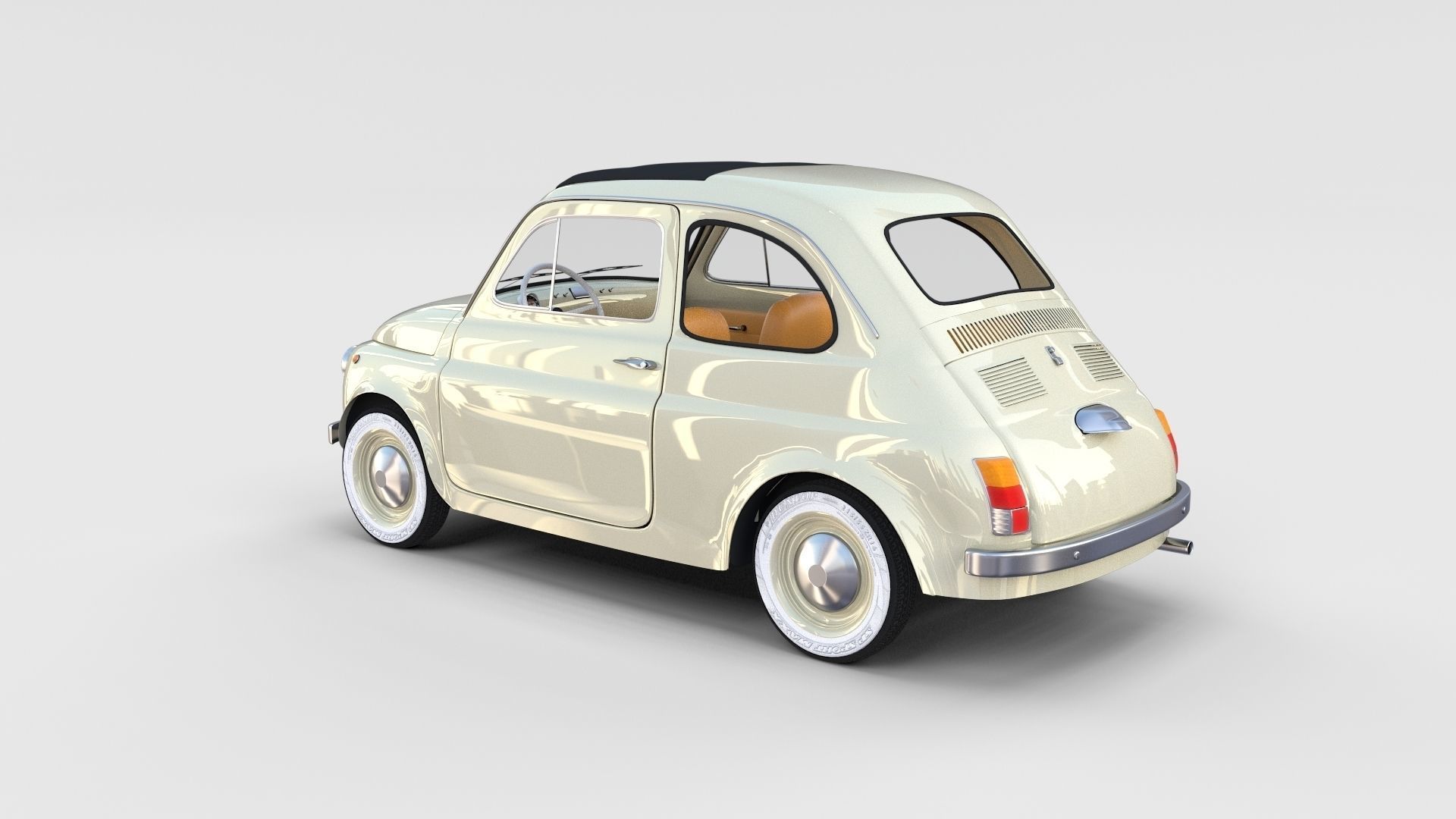 Fiat 500 with interior Pack 3D model_11