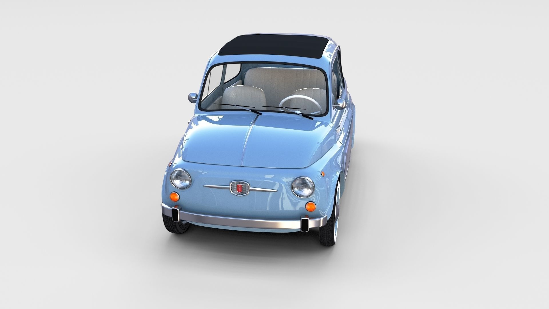 Fiat 500 with interior Pack 3D model_91
