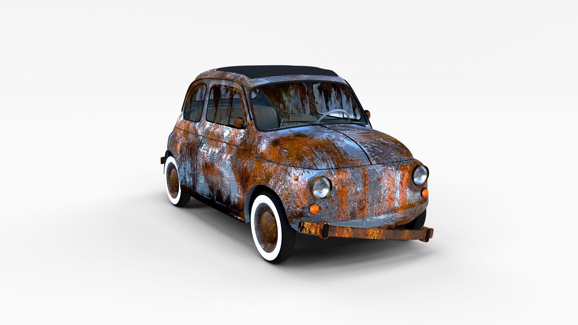 Fiat 500 with interior Pack 3D model_89