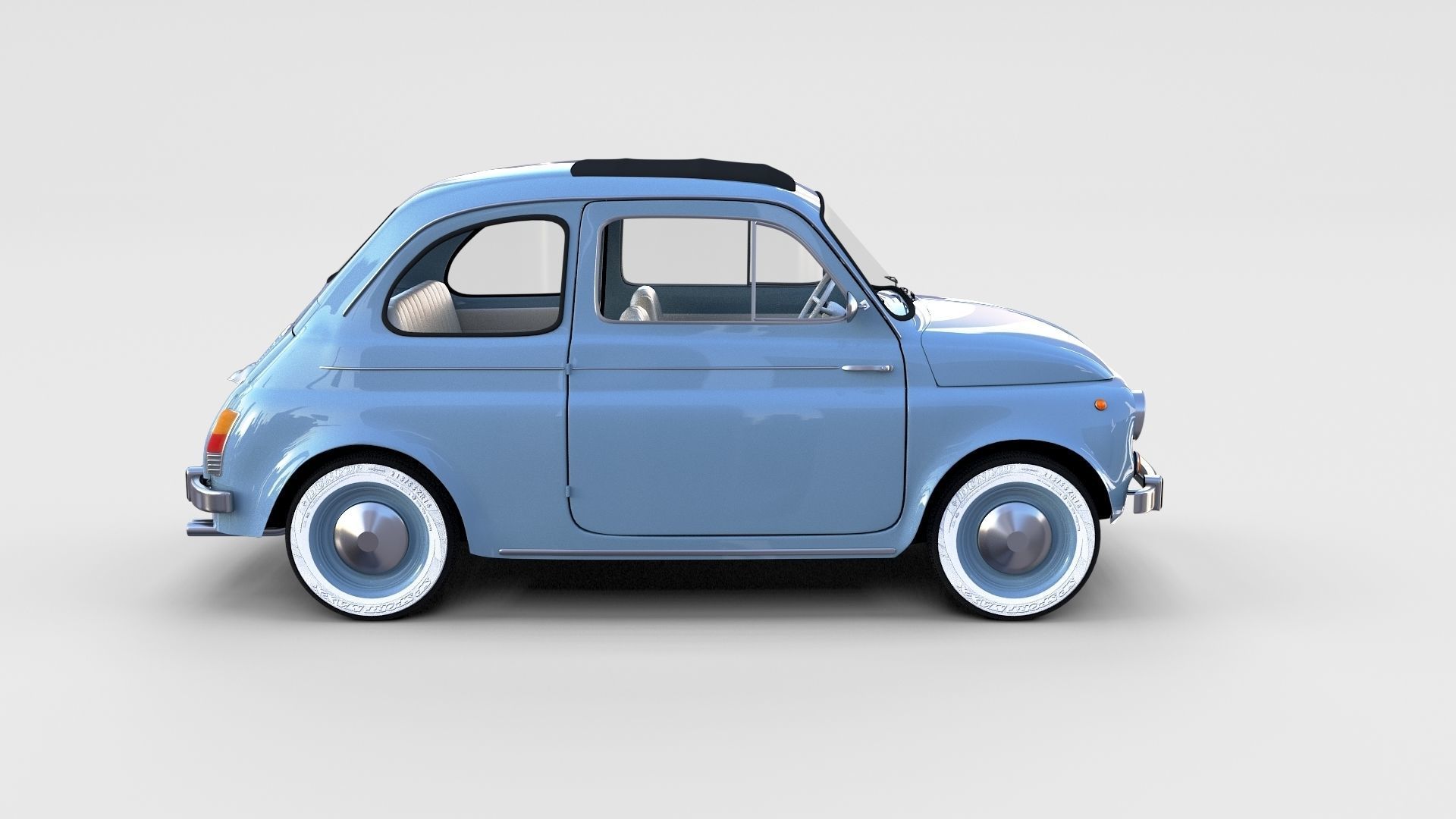 Fiat 500 with interior Pack 3D model_22