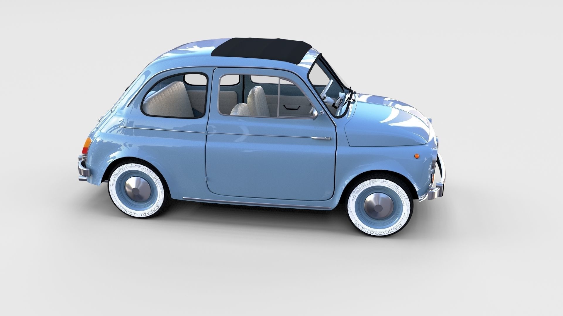 Fiat 500 with interior Pack 3D model_81