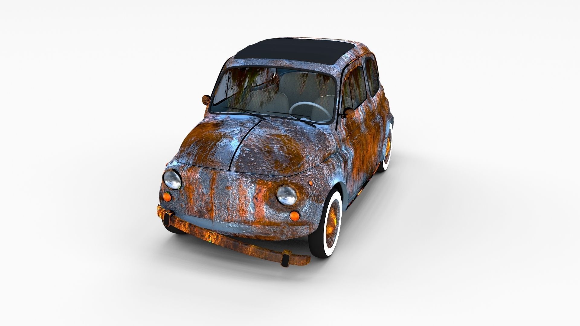 Fiat 500 with interior Pack 3D model_80