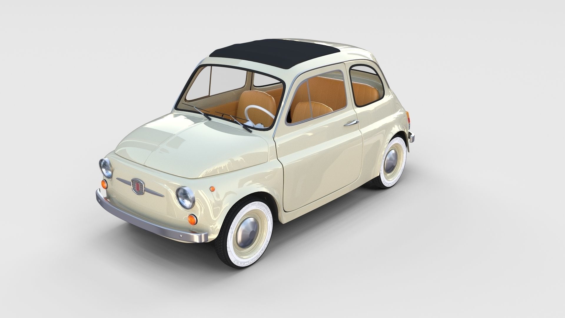 Fiat 500 with interior Pack 3D model_68