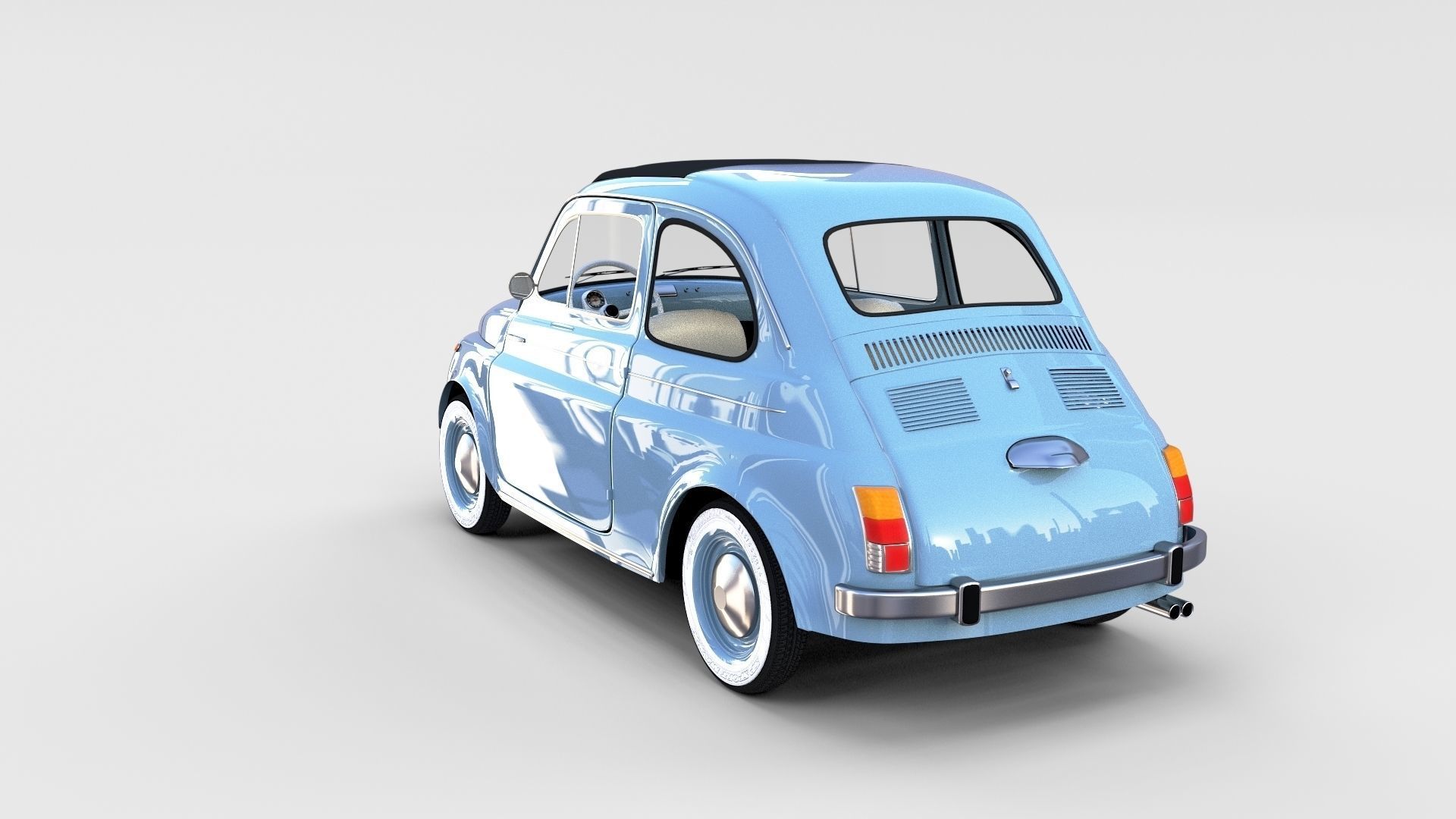 Fiat 500 with interior Pack 3D model_20