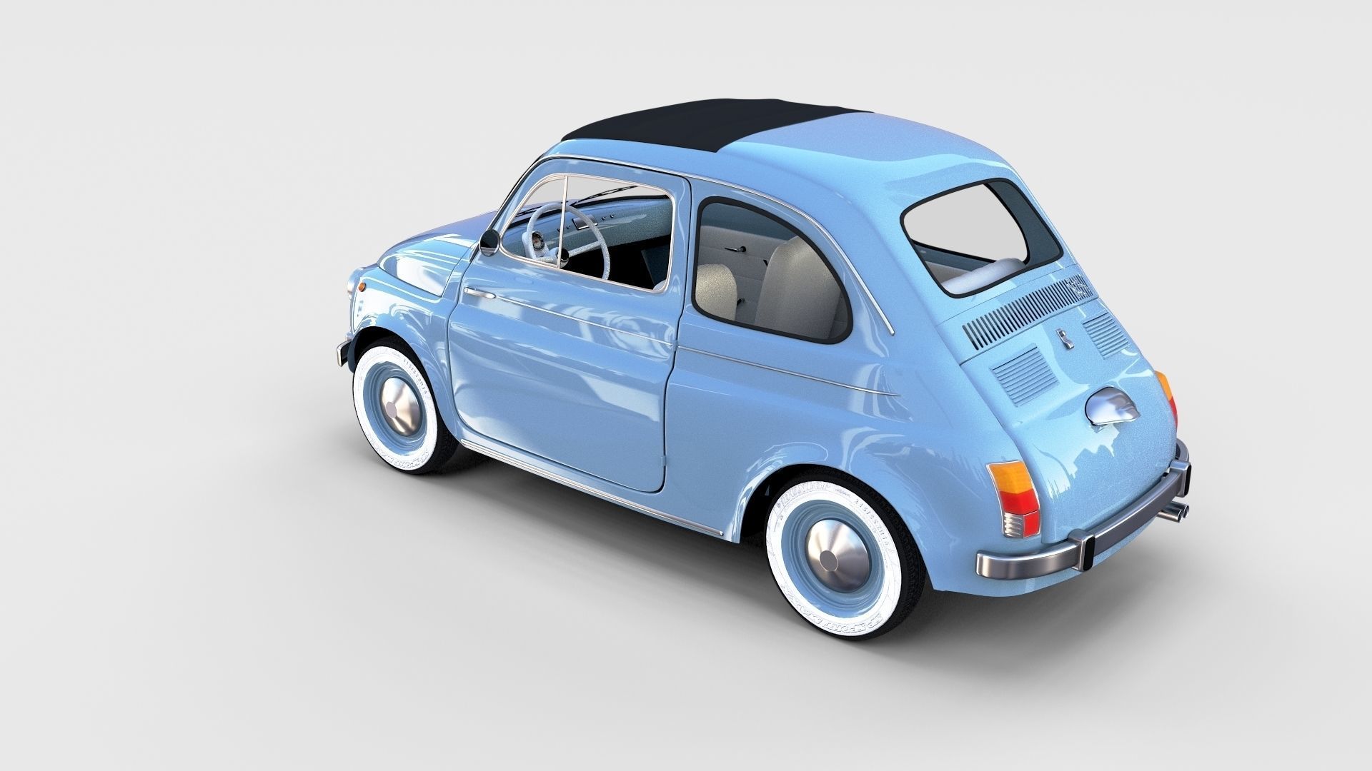 Fiat 500 with interior Pack 3D model_52