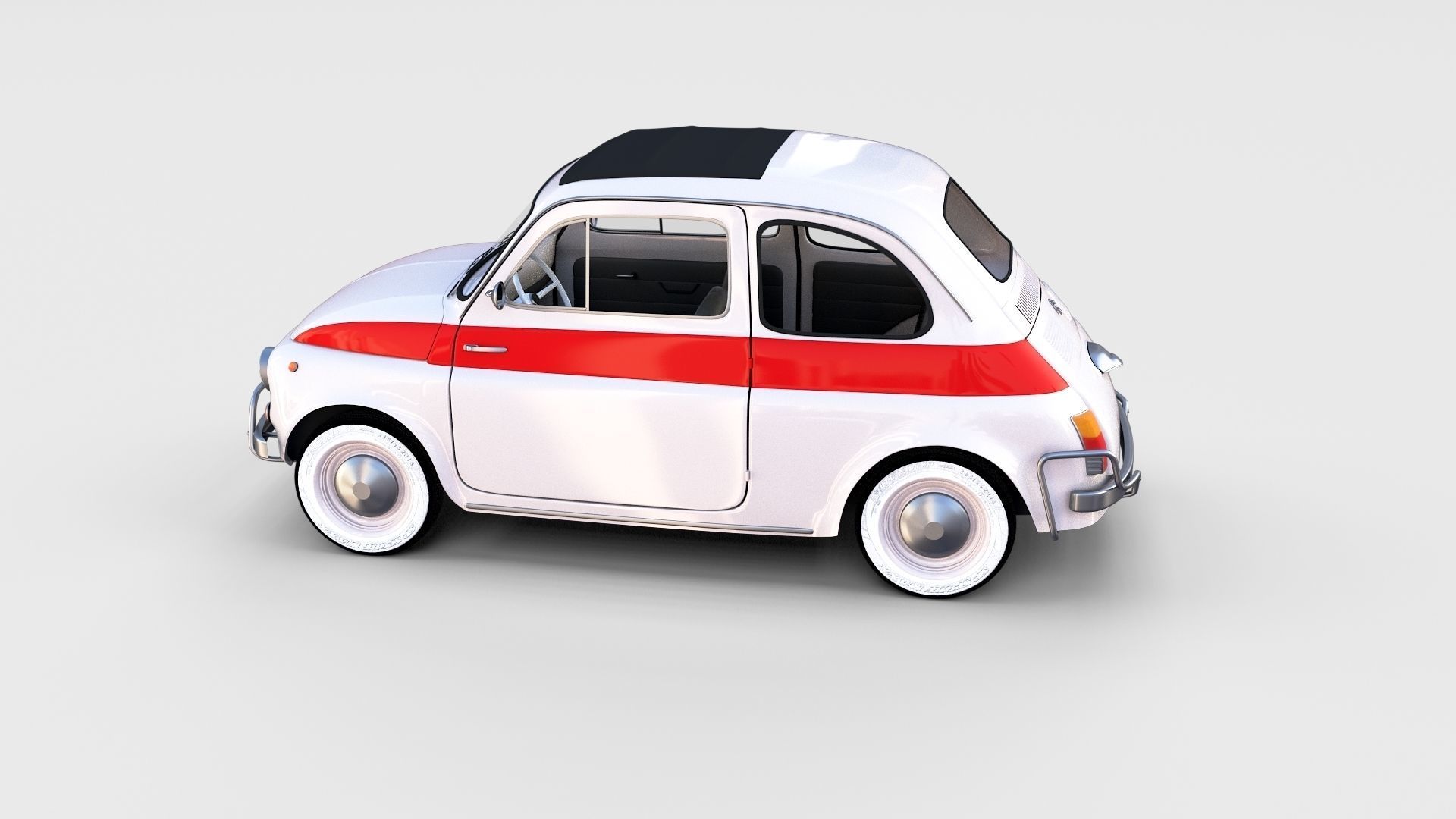 Fiat 500 with interior Pack 3D model_70