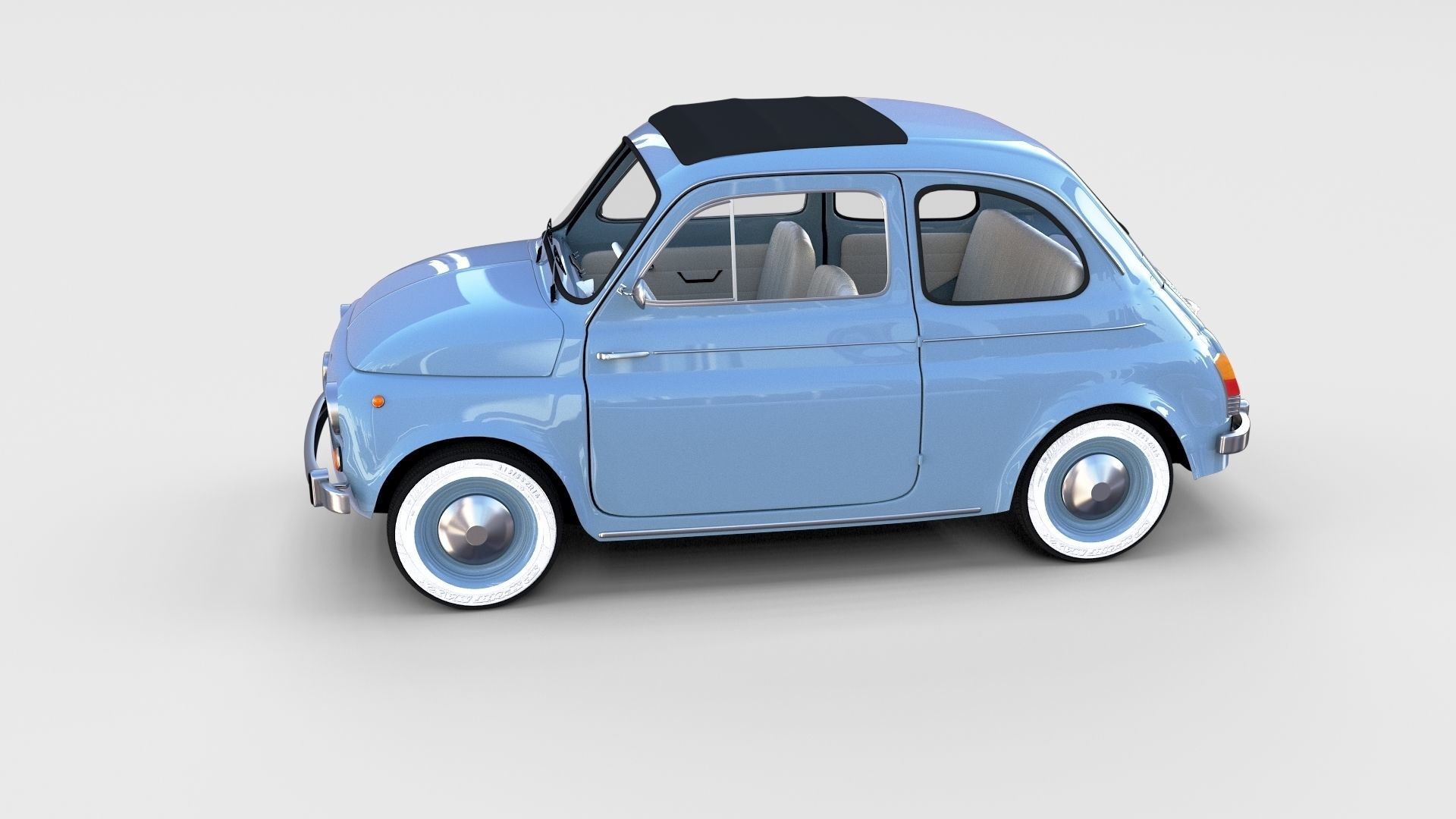 Fiat 500 with interior Pack 3D model_47