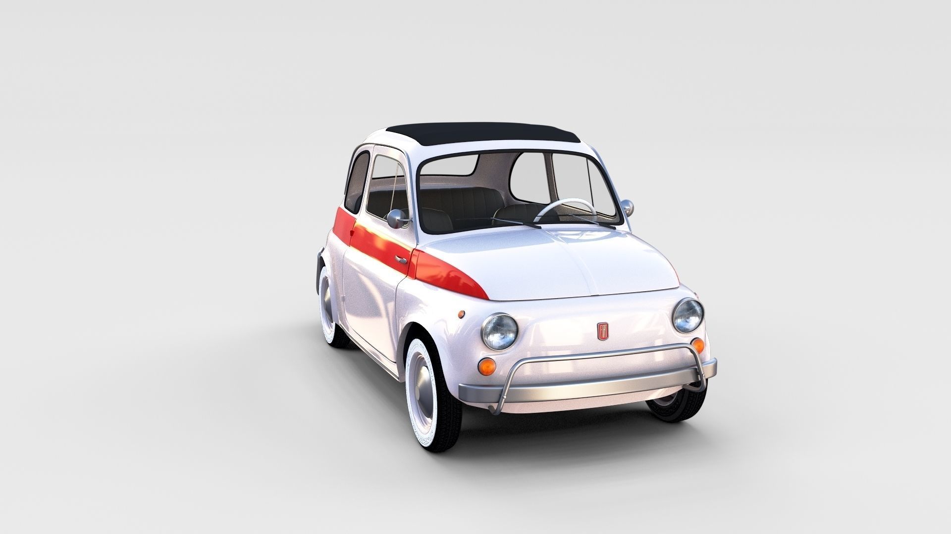 Fiat 500 with interior Pack 3D model_48