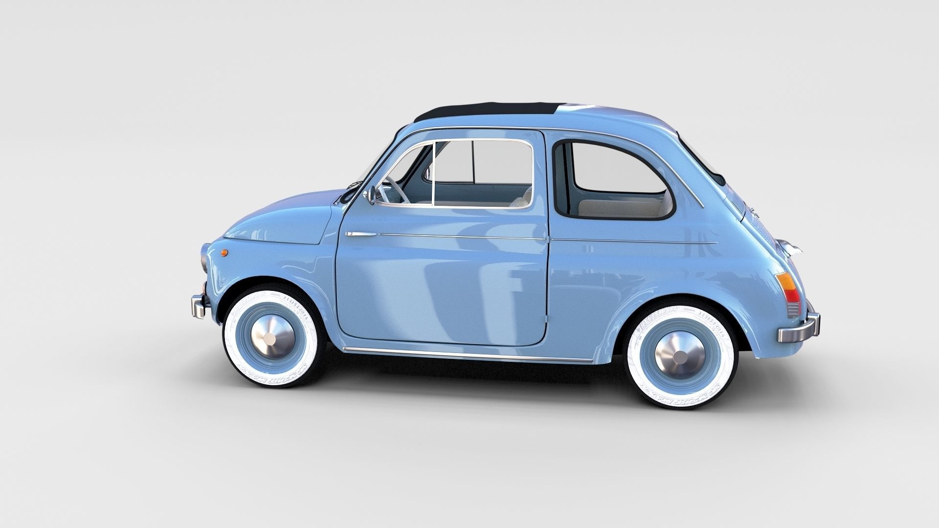 Fiat 500 with interior Pack 3D model_13