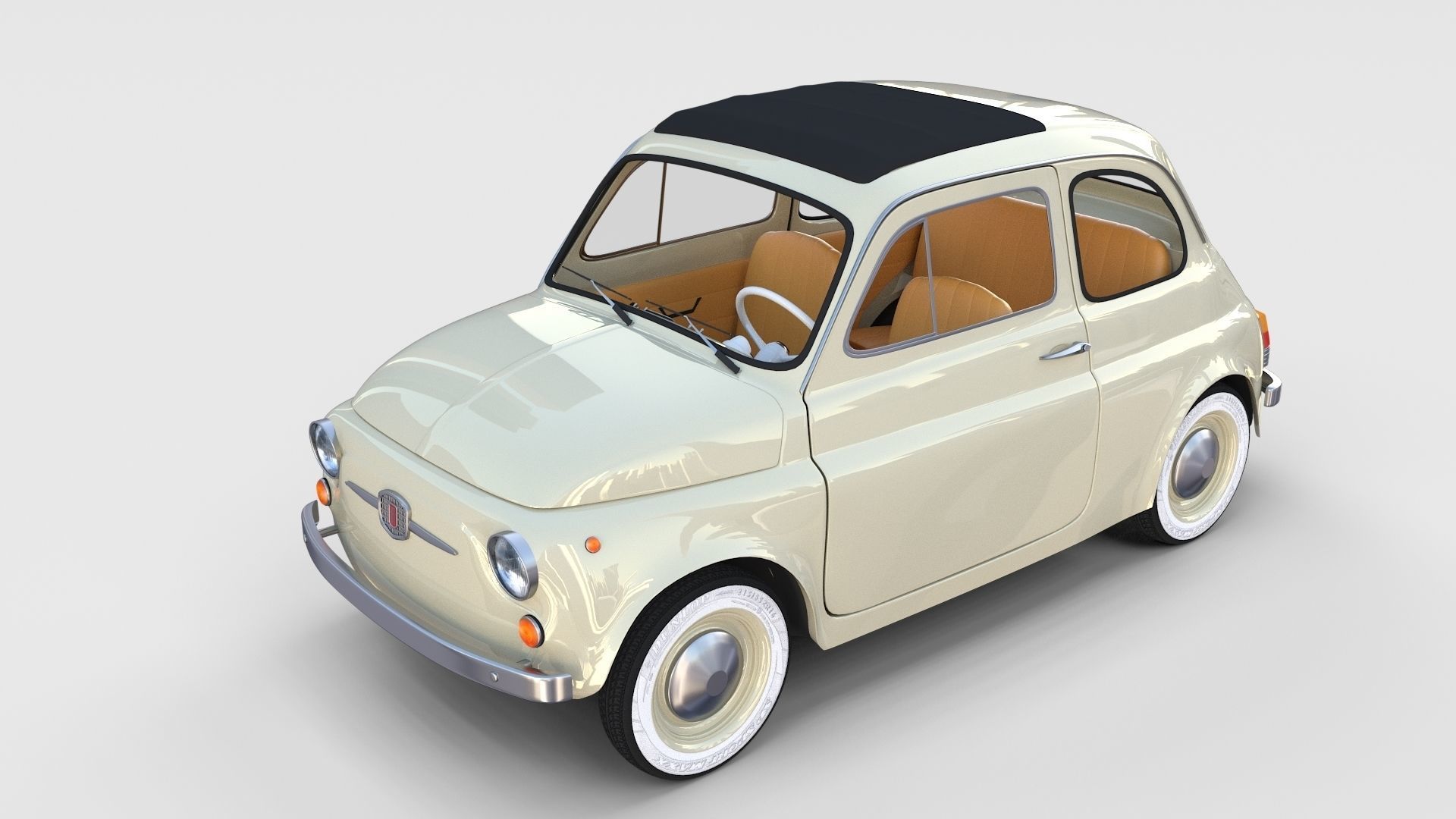 Fiat 500 with interior Pack 3D model_85