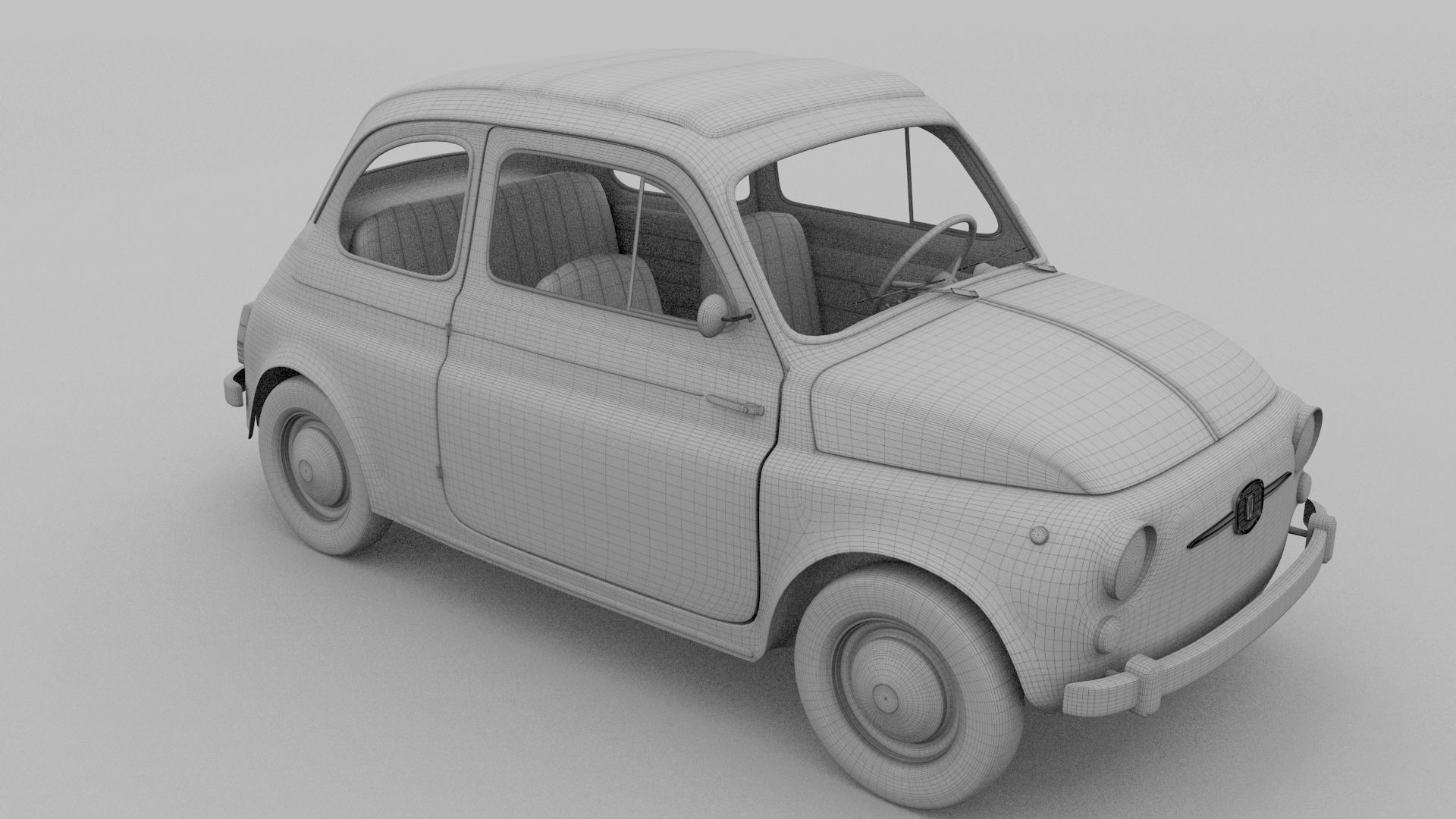 Fiat 500 with interior Pack 3D model_28