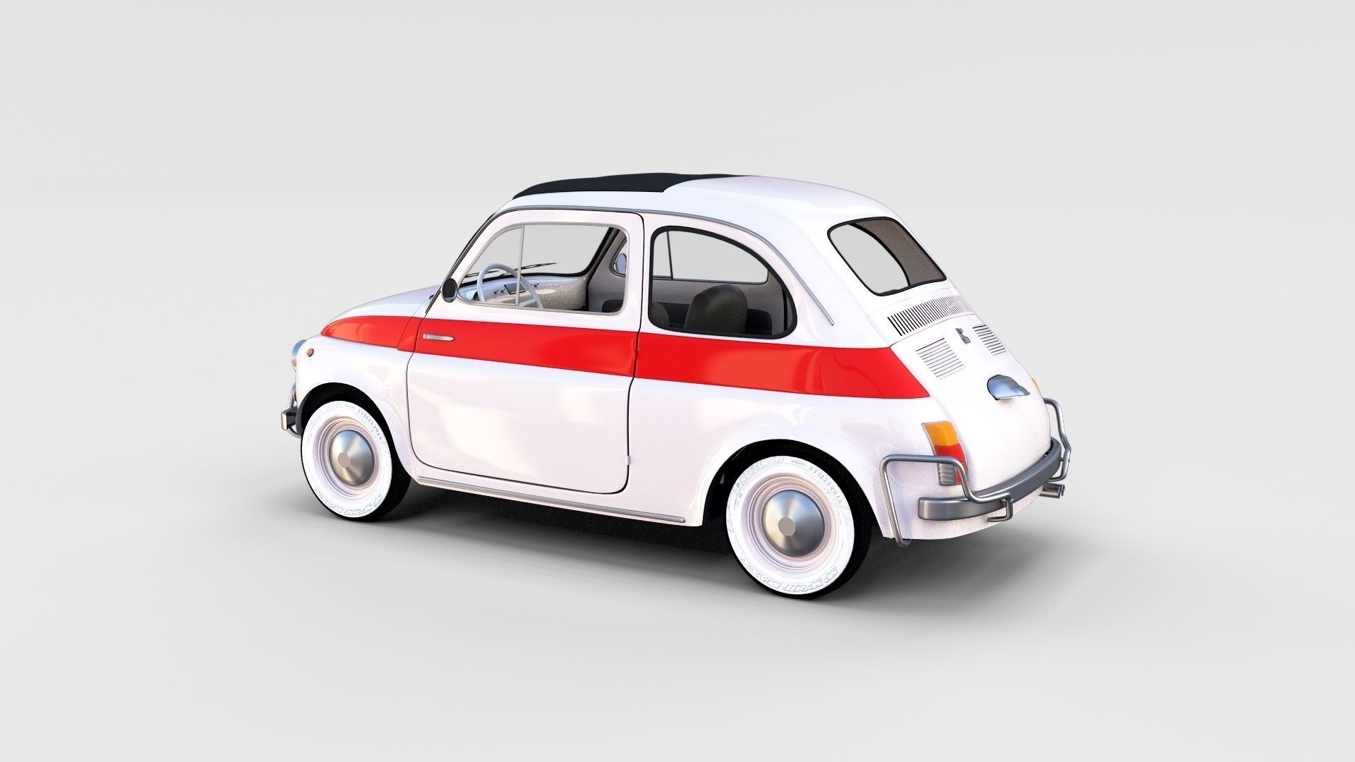 Fiat 500 with interior Pack 3D model_14