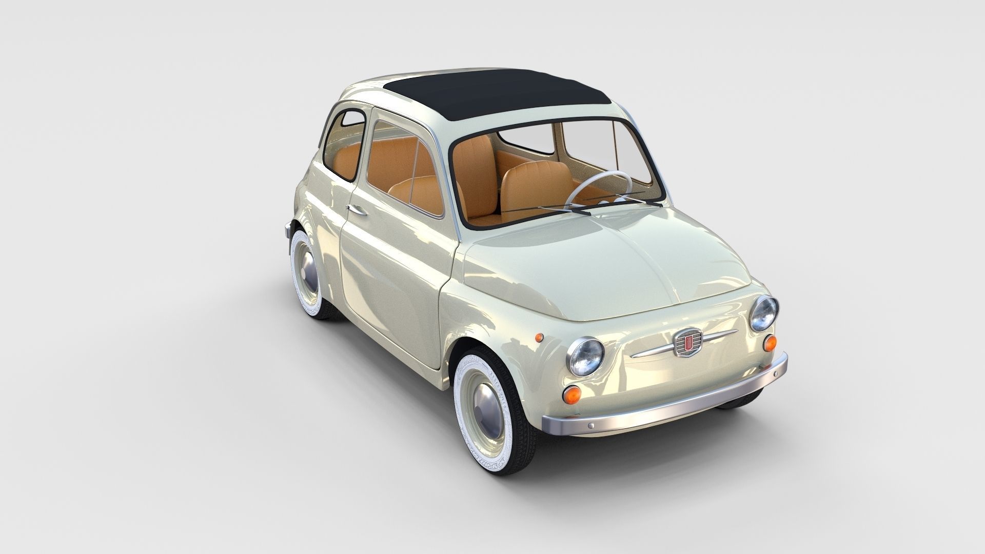 Fiat 500 with interior Pack 3D model_60