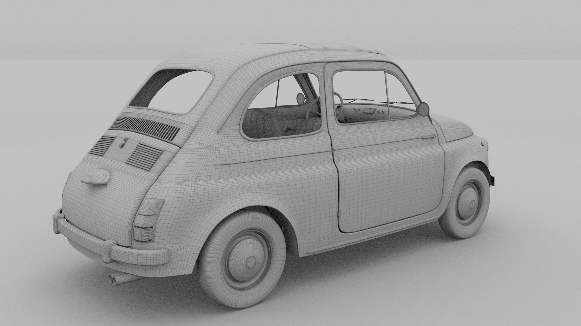Fiat 500 with interior Pack 3D model_32