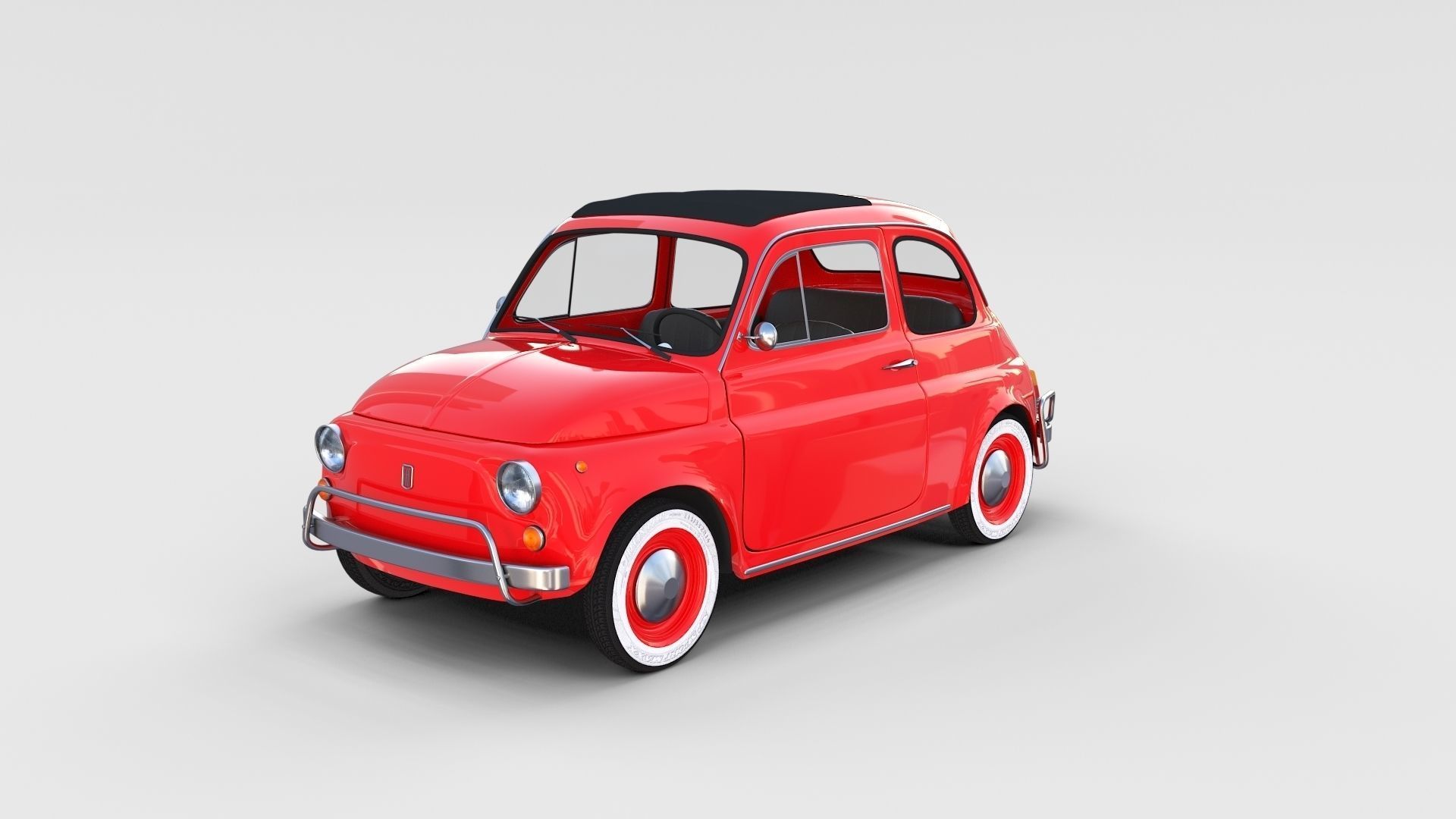 Fiat 500 with interior Pack 3D model_3