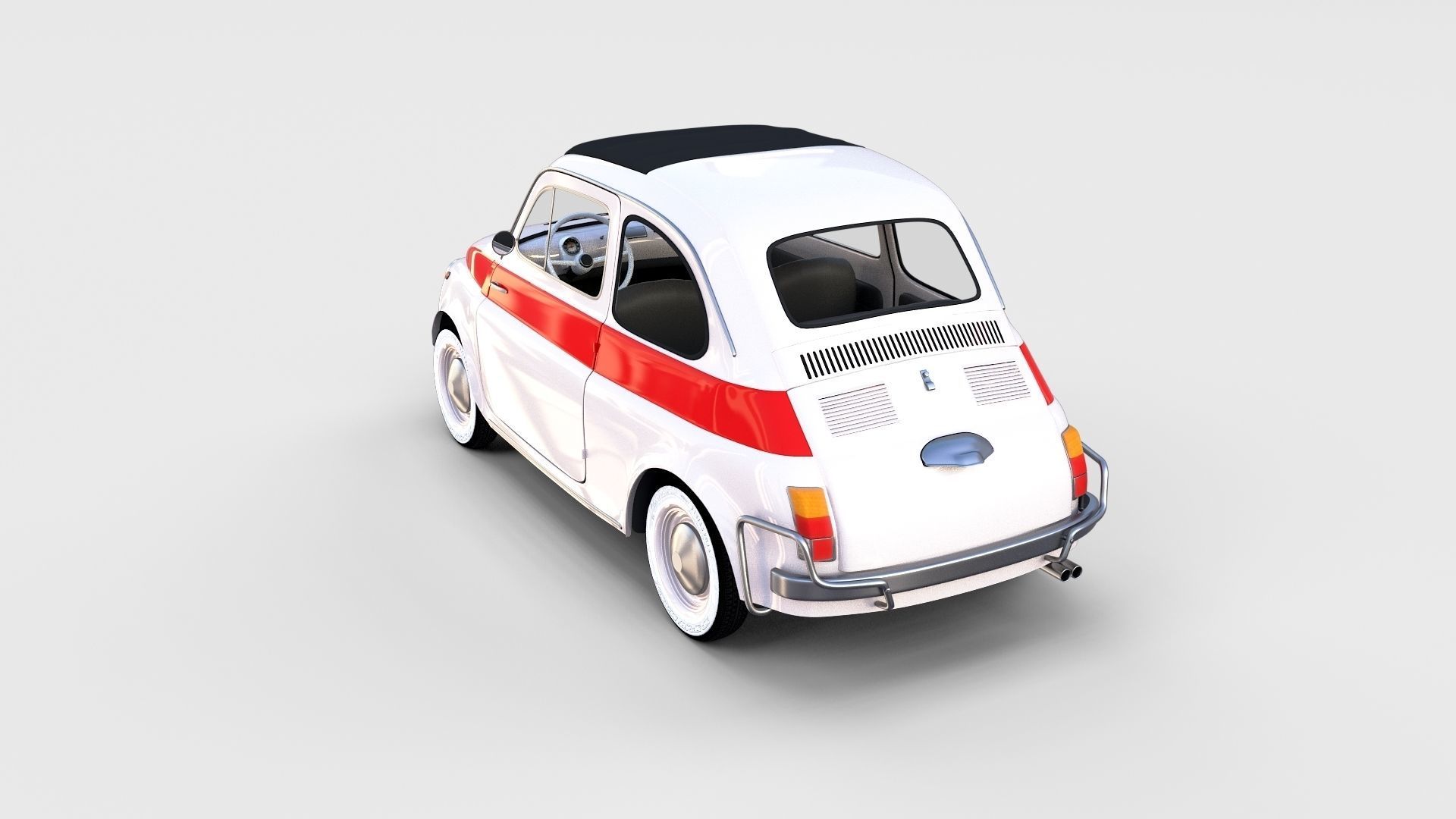 Fiat 500 with interior Pack 3D model_75