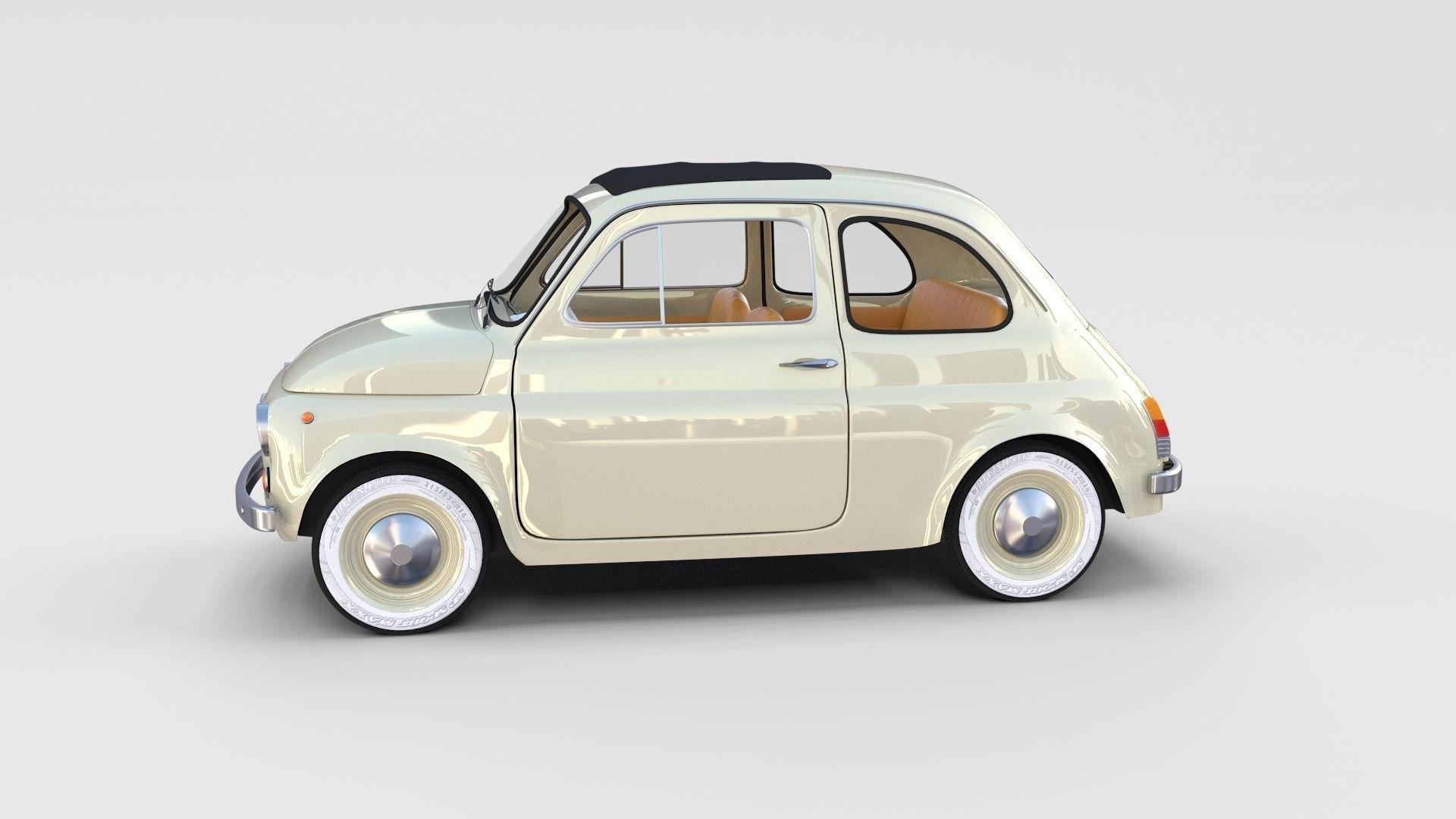Fiat 500 with interior Pack 3D model_4
