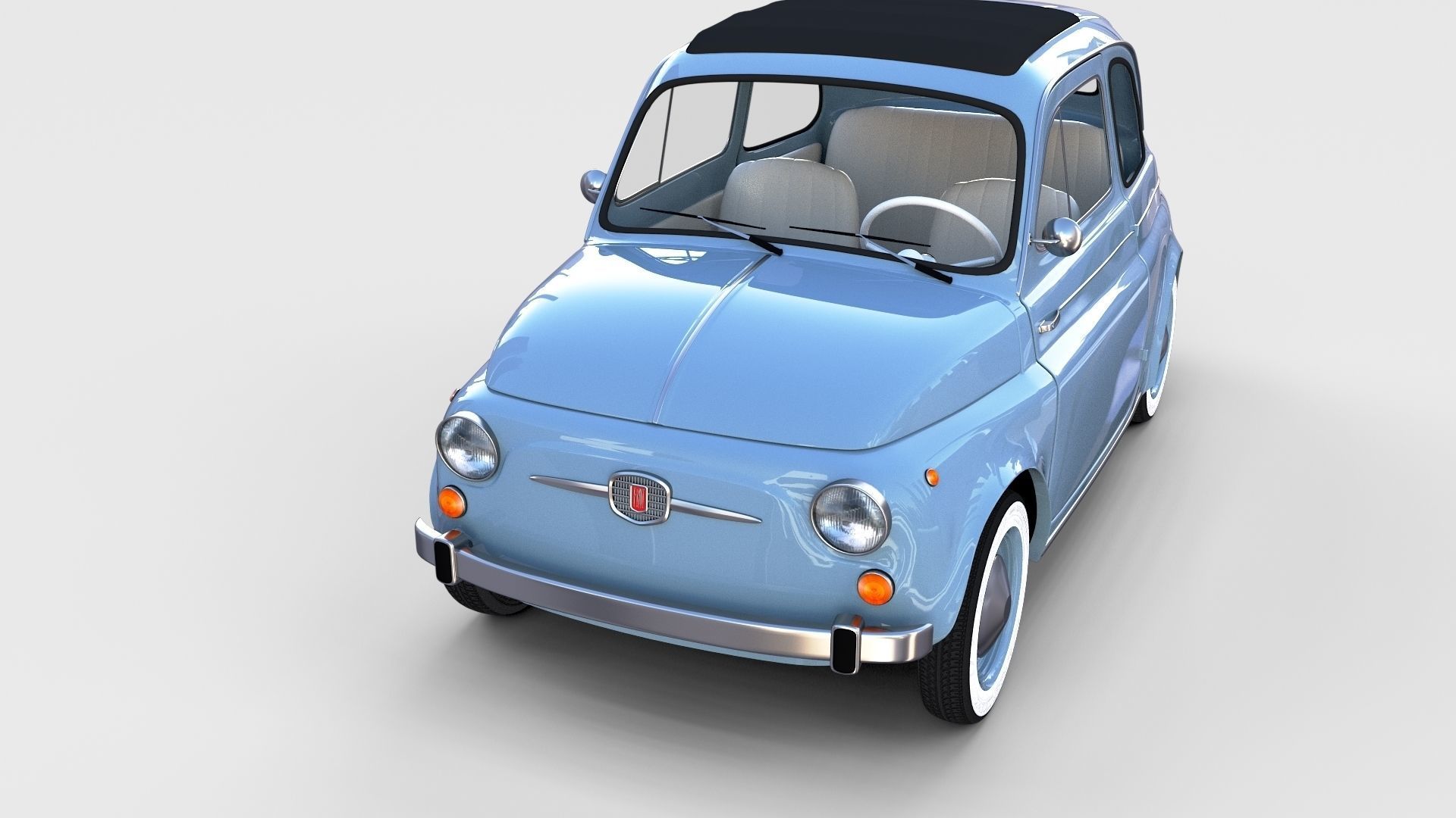 Fiat 500 with interior Pack 3D model_24