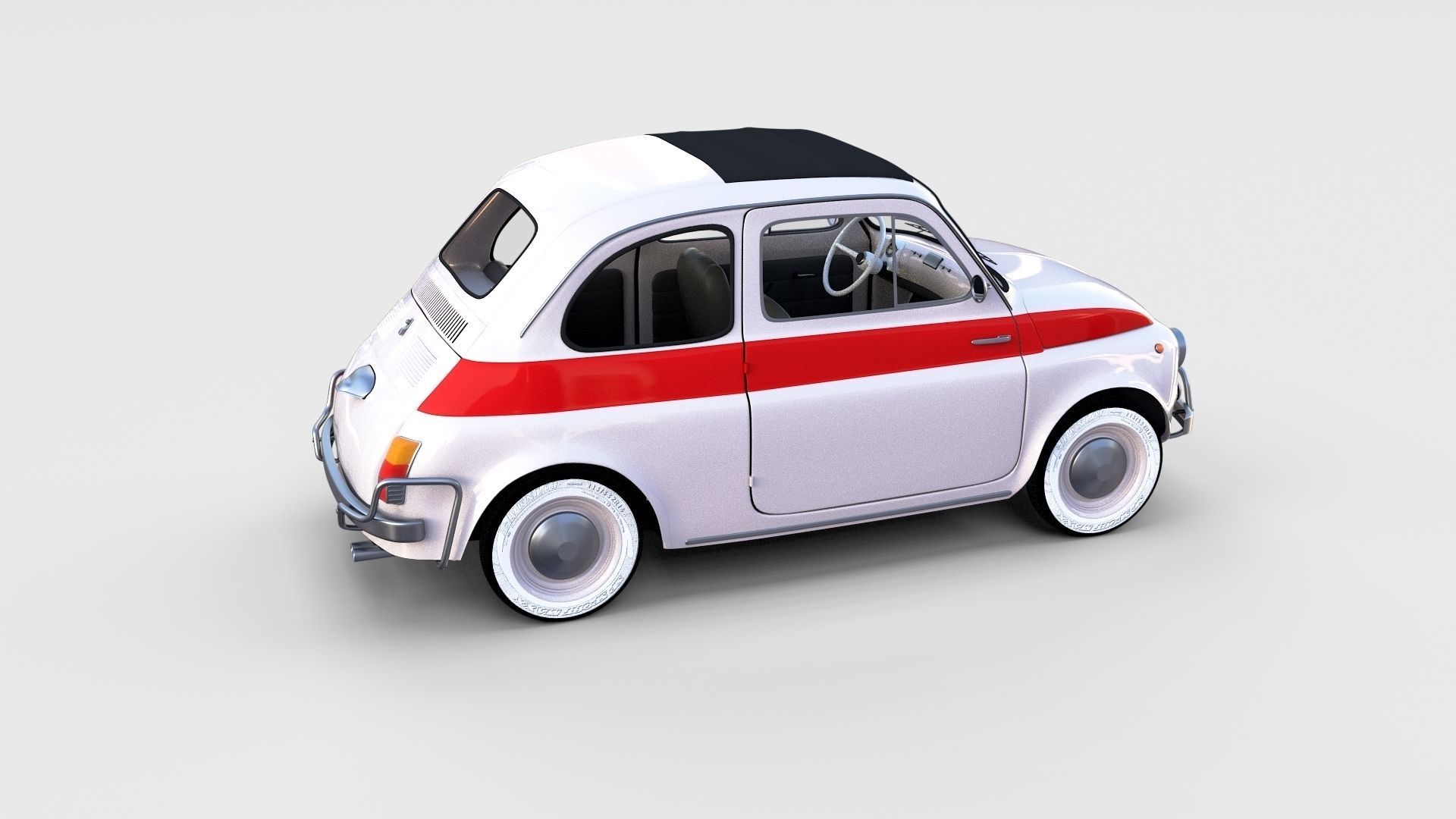 Fiat 500 with interior Pack 3D model_90