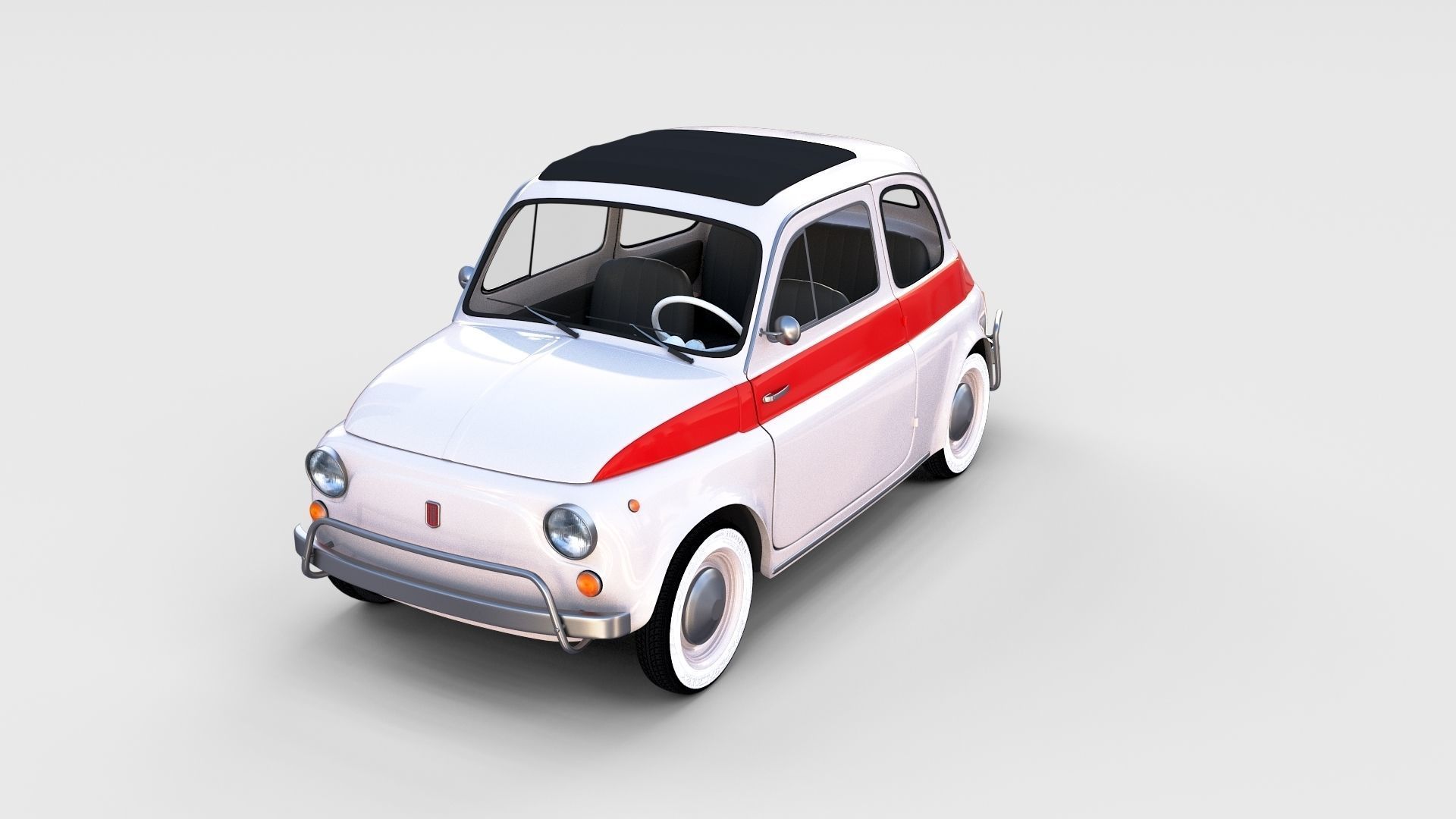 Fiat 500 with interior Pack 3D model_82