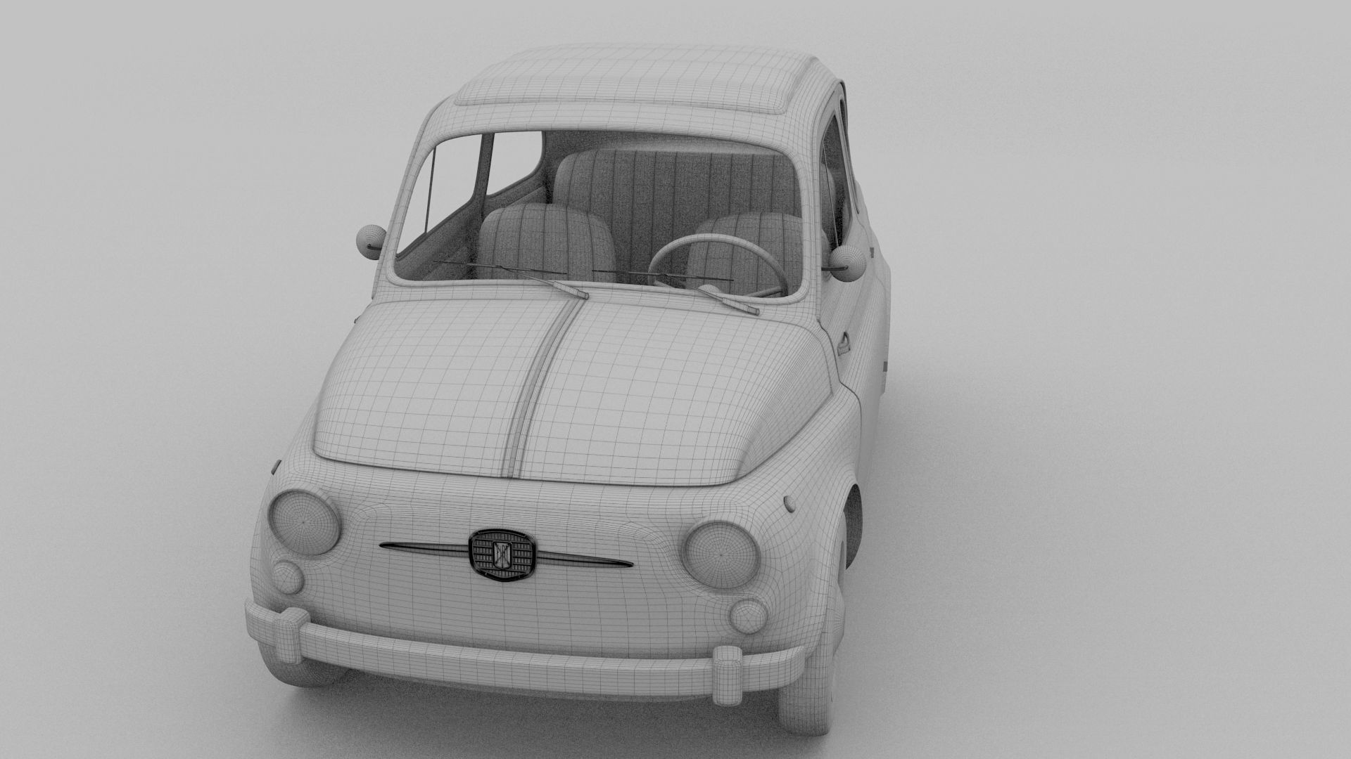Fiat 500 with interior Pack 3D model_64