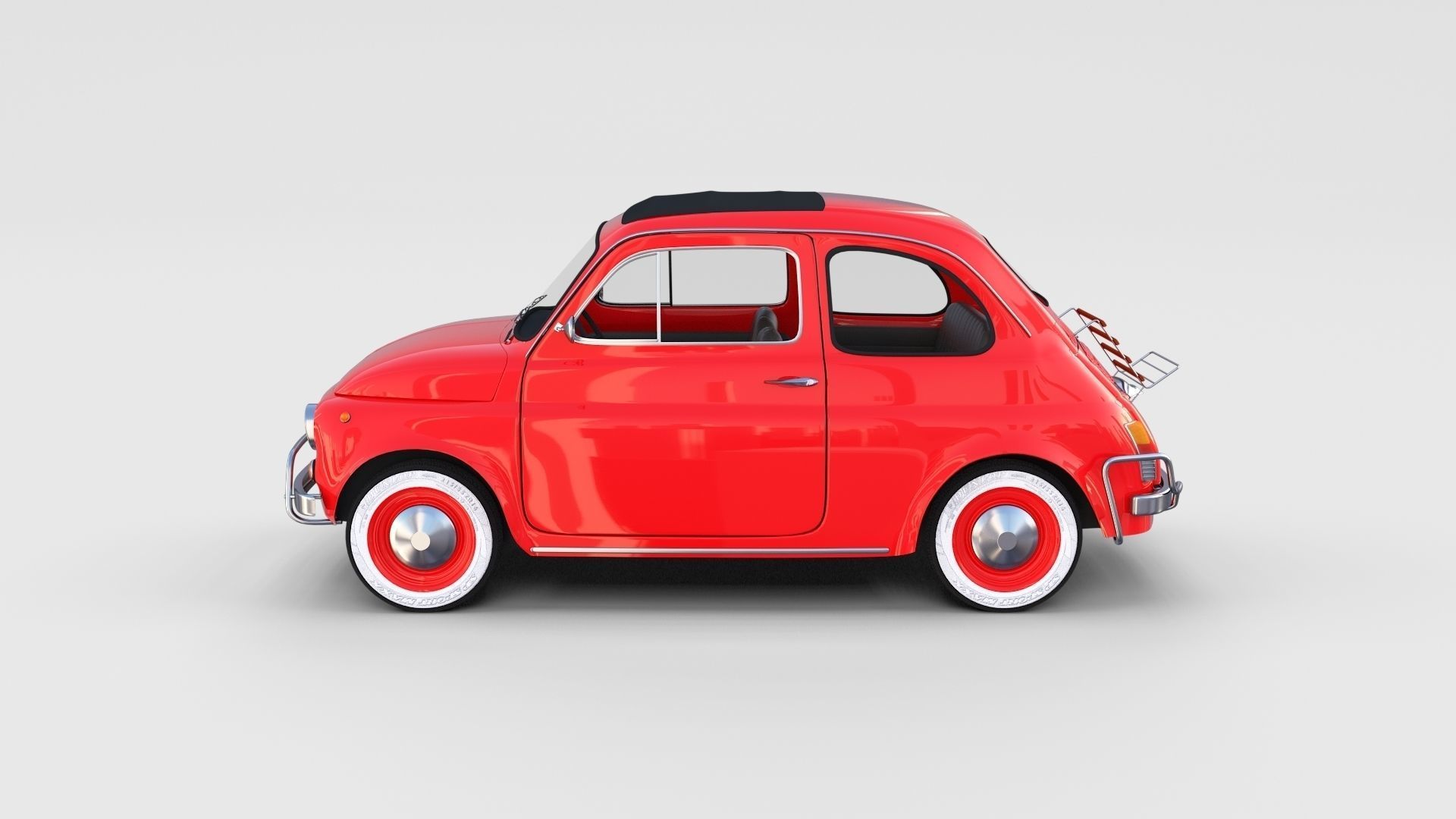 Fiat 500 with interior Pack 3D model_8