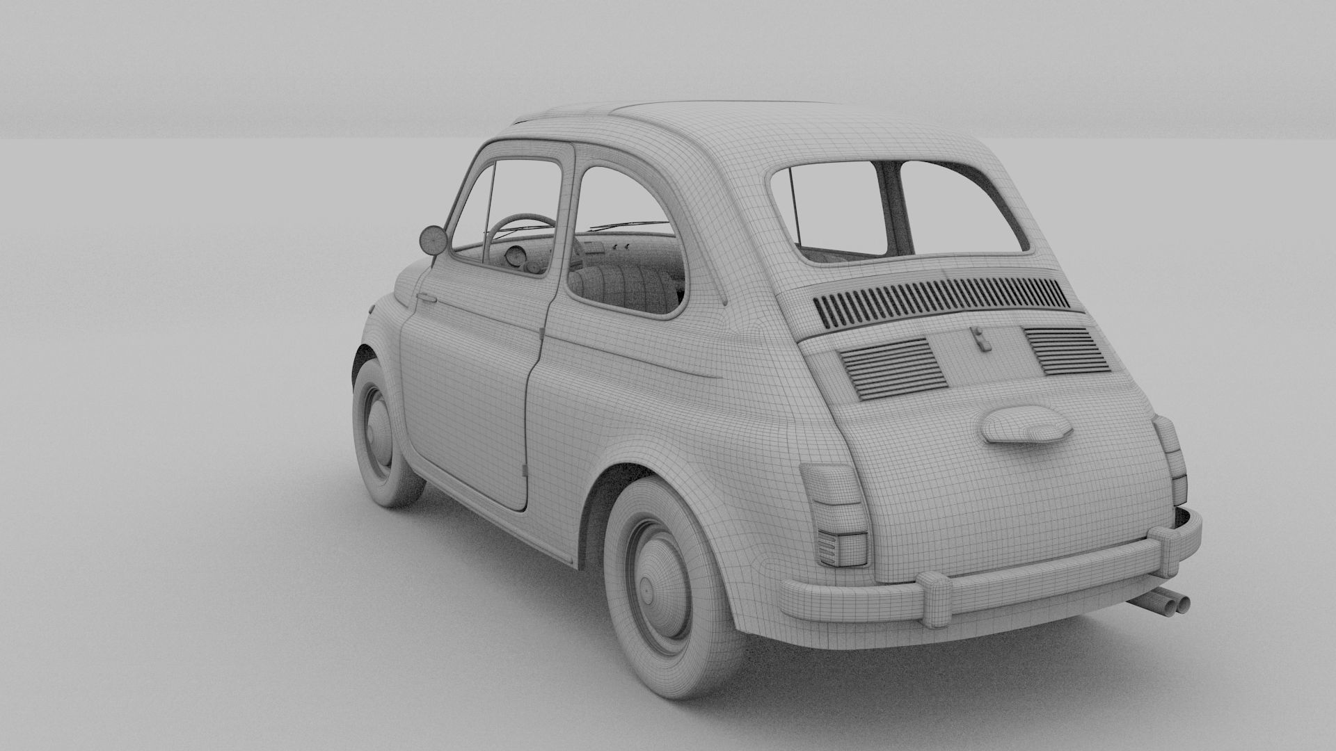 Fiat 500 with interior Pack 3D model_86