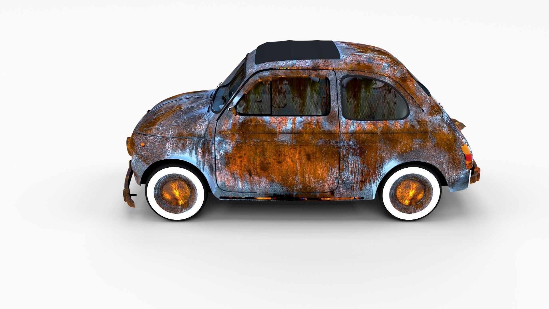 Fiat 500 with interior Pack 3D model_38