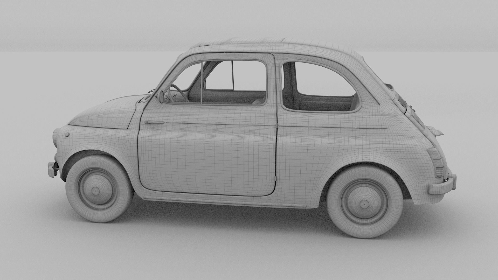 Fiat 500 with interior Pack 3D model_76