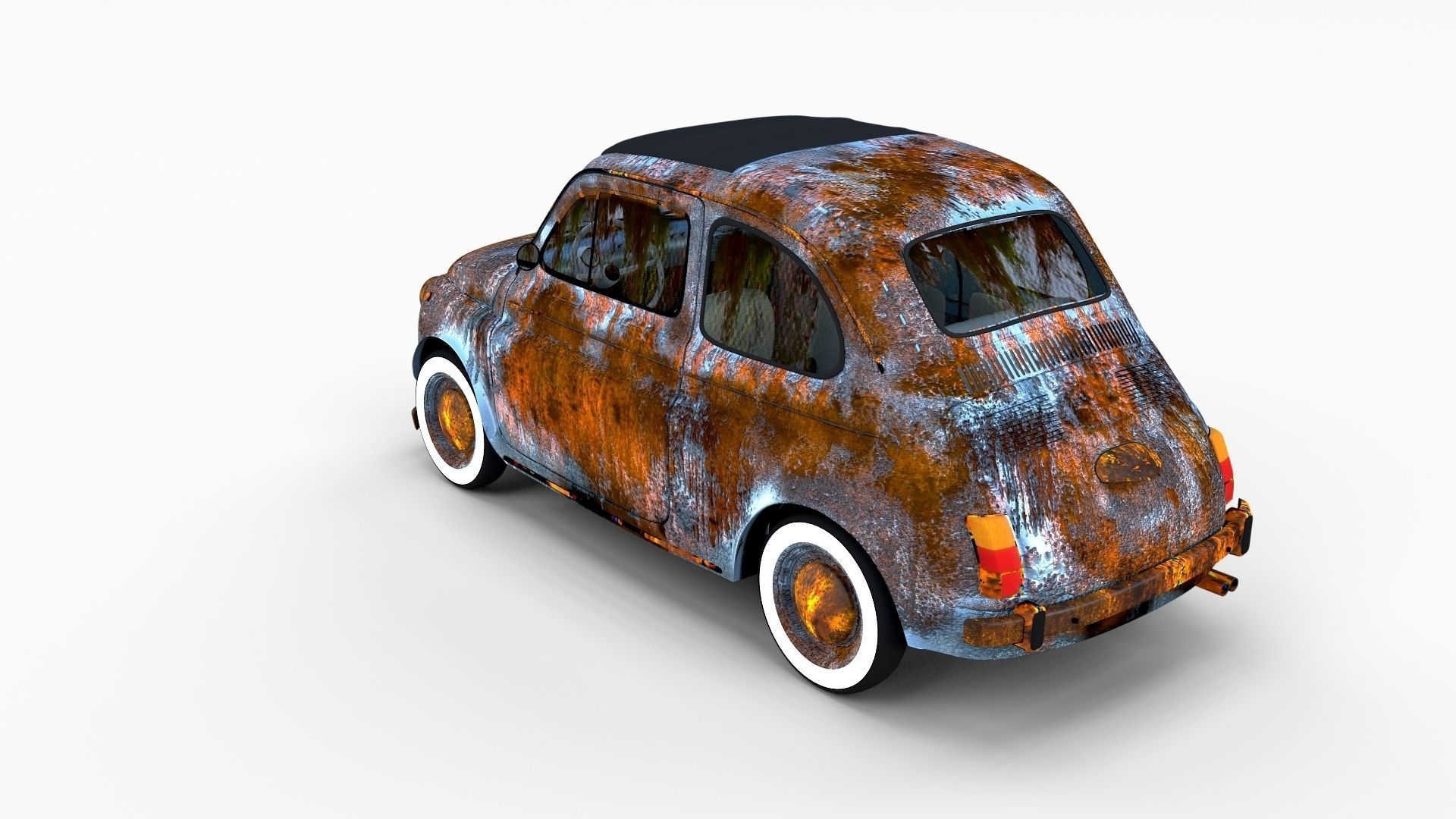 Fiat 500 with interior Pack 3D model_88