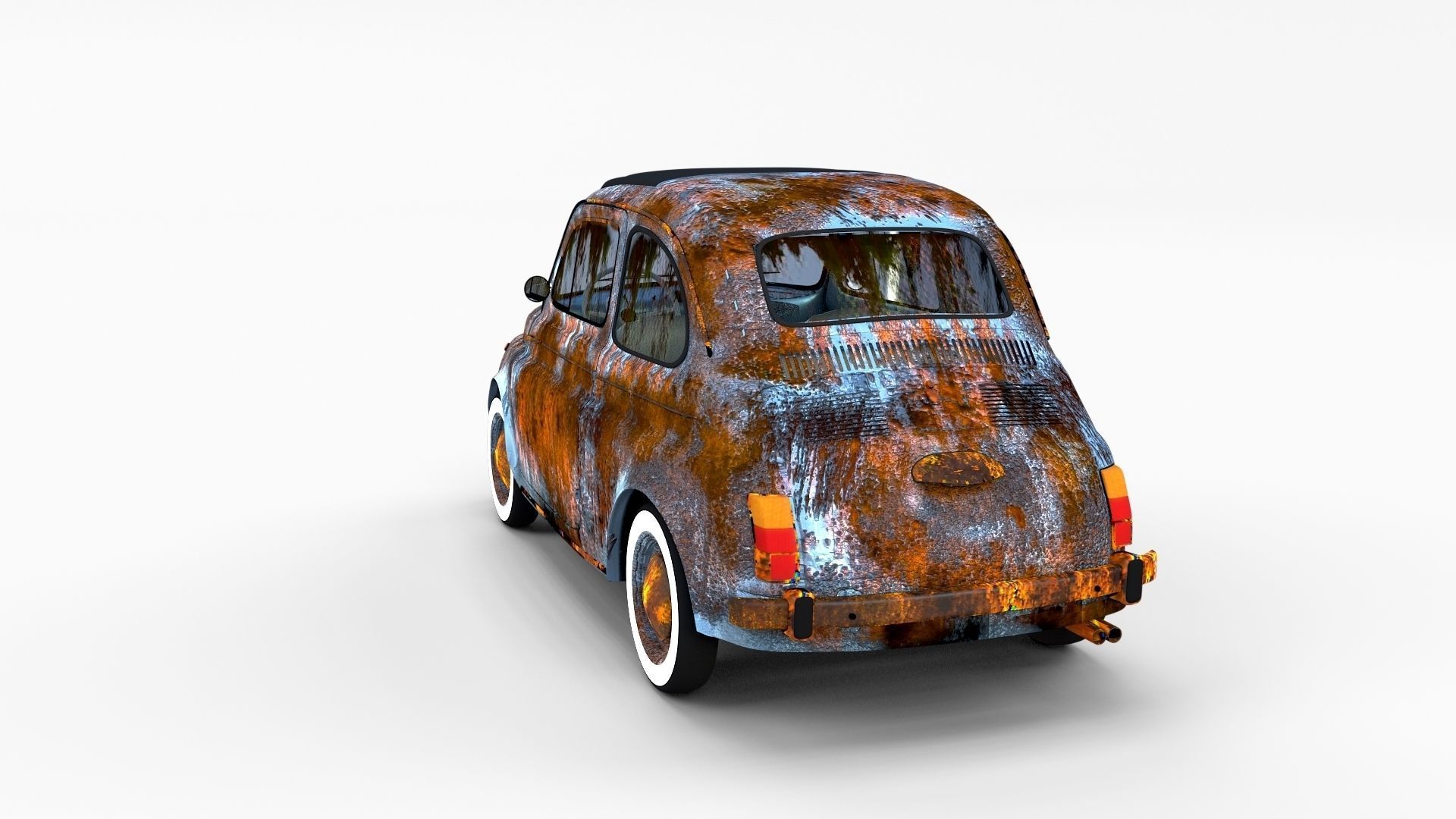 Fiat 500 with interior Pack 3D model_7