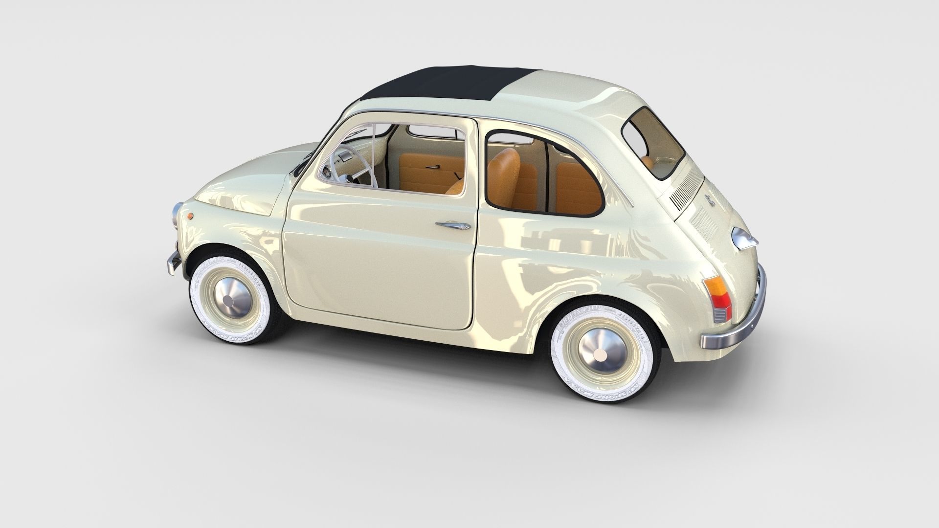 Fiat 500 with interior Pack 3D model_26
