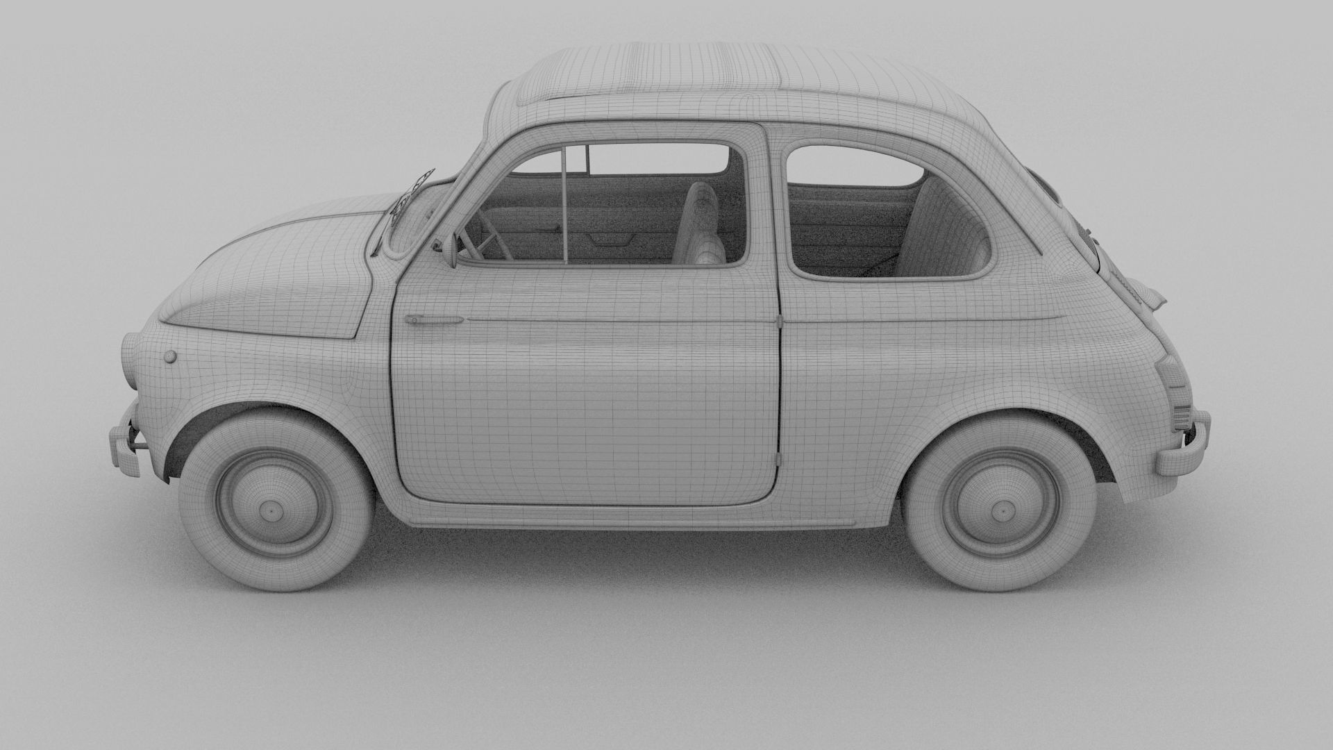 Fiat 500 with interior Pack 3D model_53