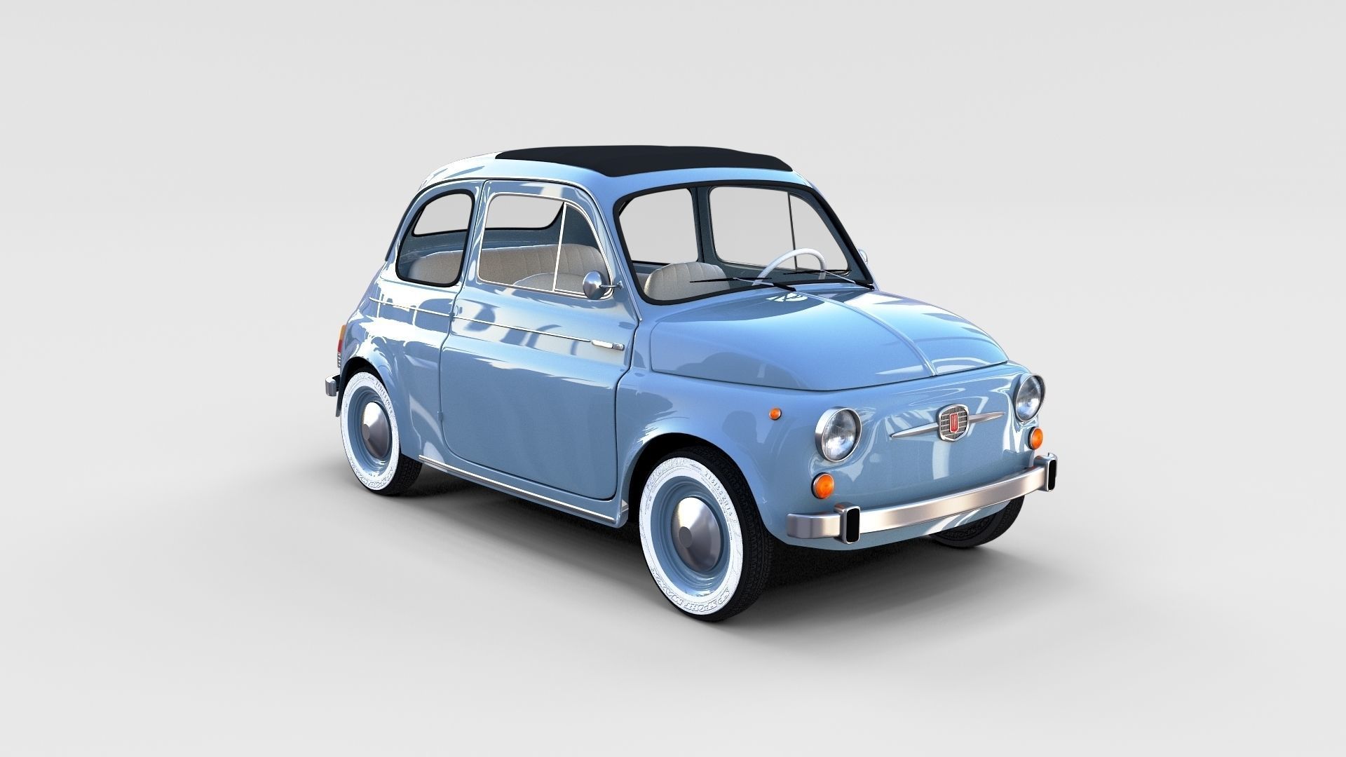 Fiat 500 with interior Pack 3D model_95