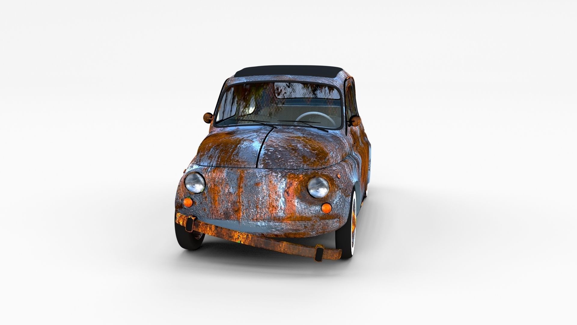 Fiat 500 with interior Pack 3D model_45
