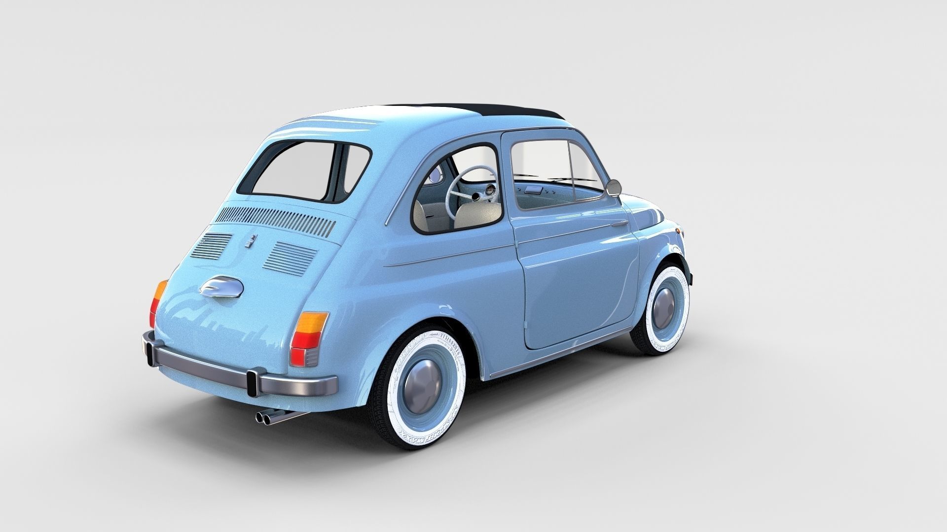 Fiat 500 with interior Pack 3D model_19