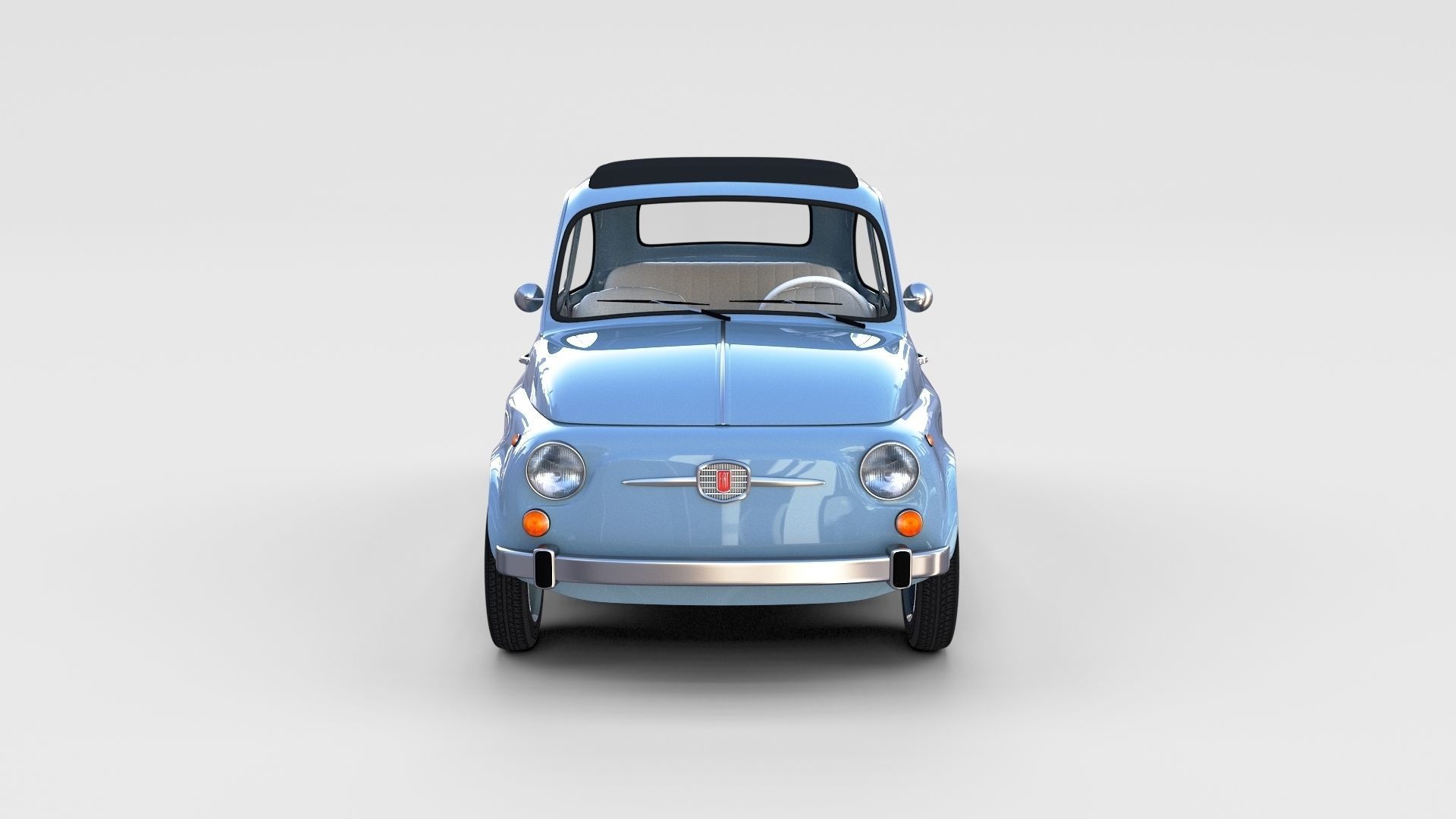 Fiat 500 with interior Pack 3D model_63
