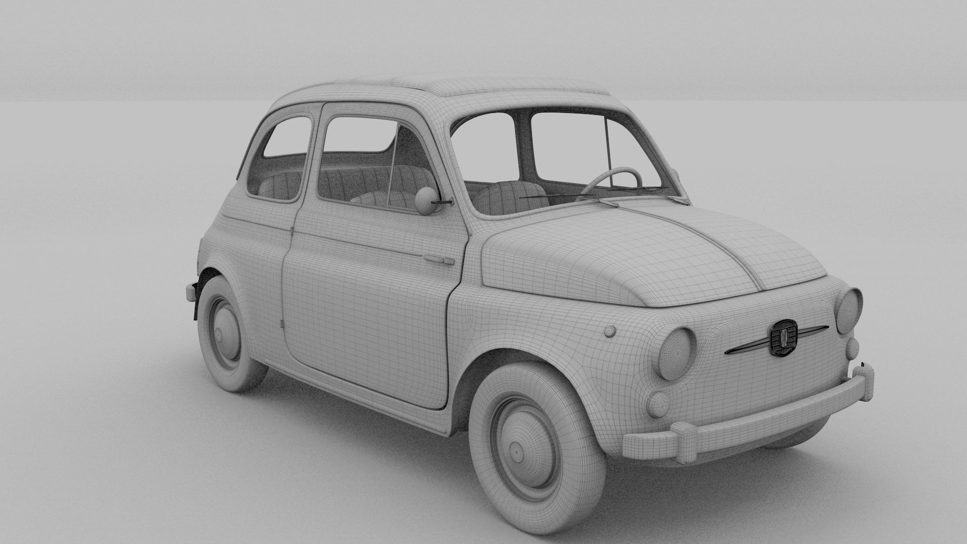Fiat 500 with interior Pack 3D model_39