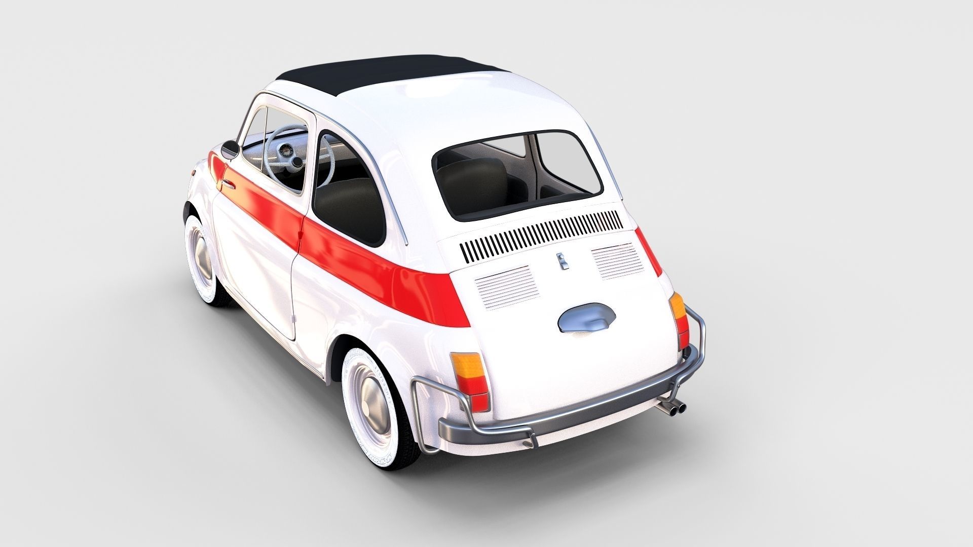 Fiat 500 with interior Pack 3D model_36