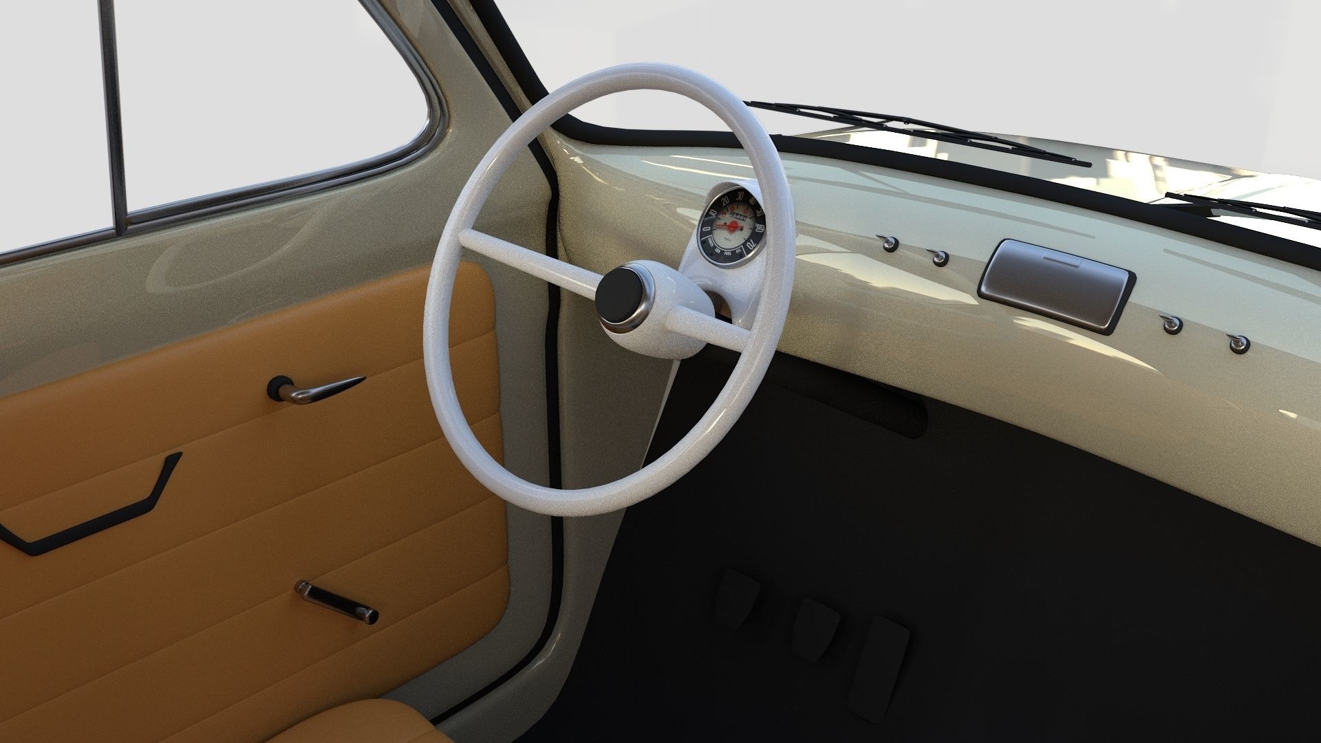 Fiat 500 with interior Pack 3D model_46