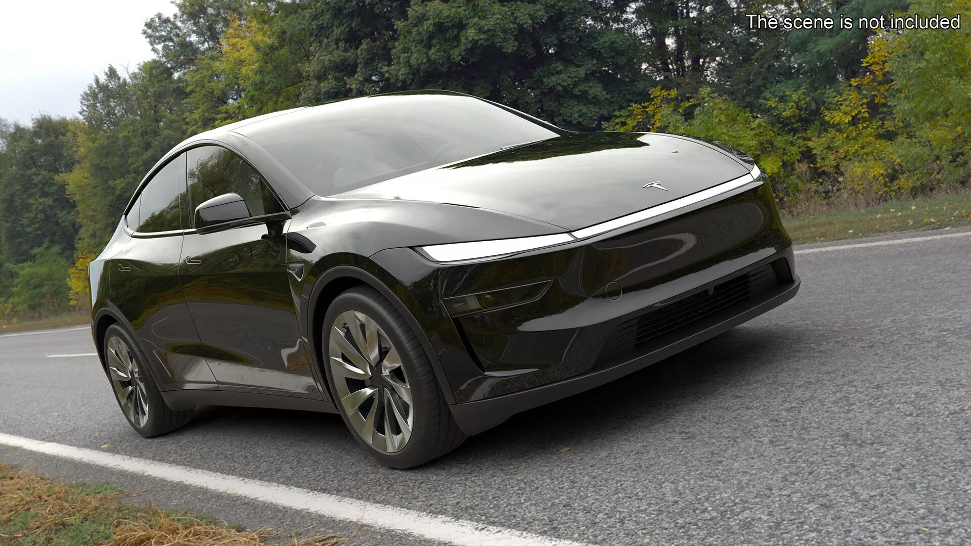 Black Tesla Model Y Juniper 2025 Rigged for Cinema 4D 3D model
