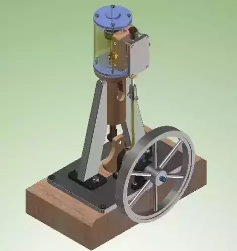 Vertical Single Cylinder Steam Engine 3D model
