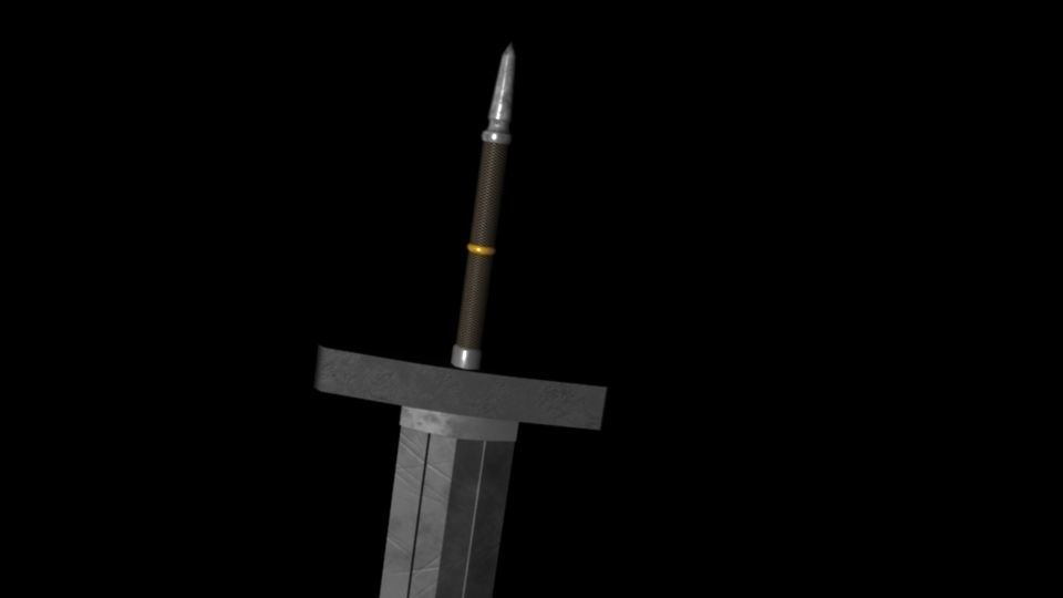 War-forged Greatsword Low-poly 3D model_2
